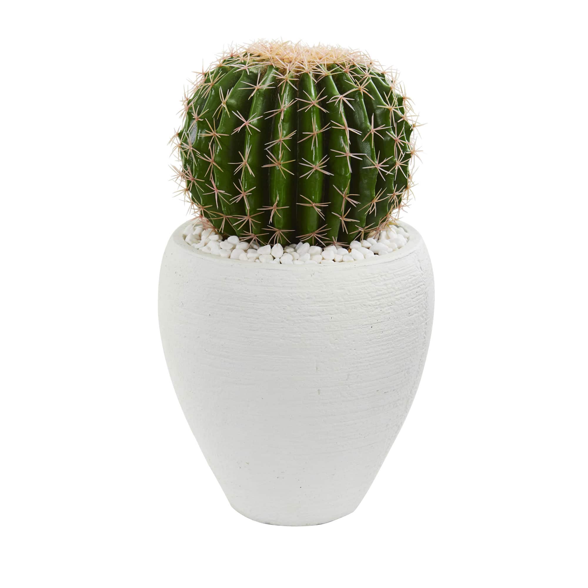 20" Cactus in White Planter By Nearly Natural in Green | Michaels®