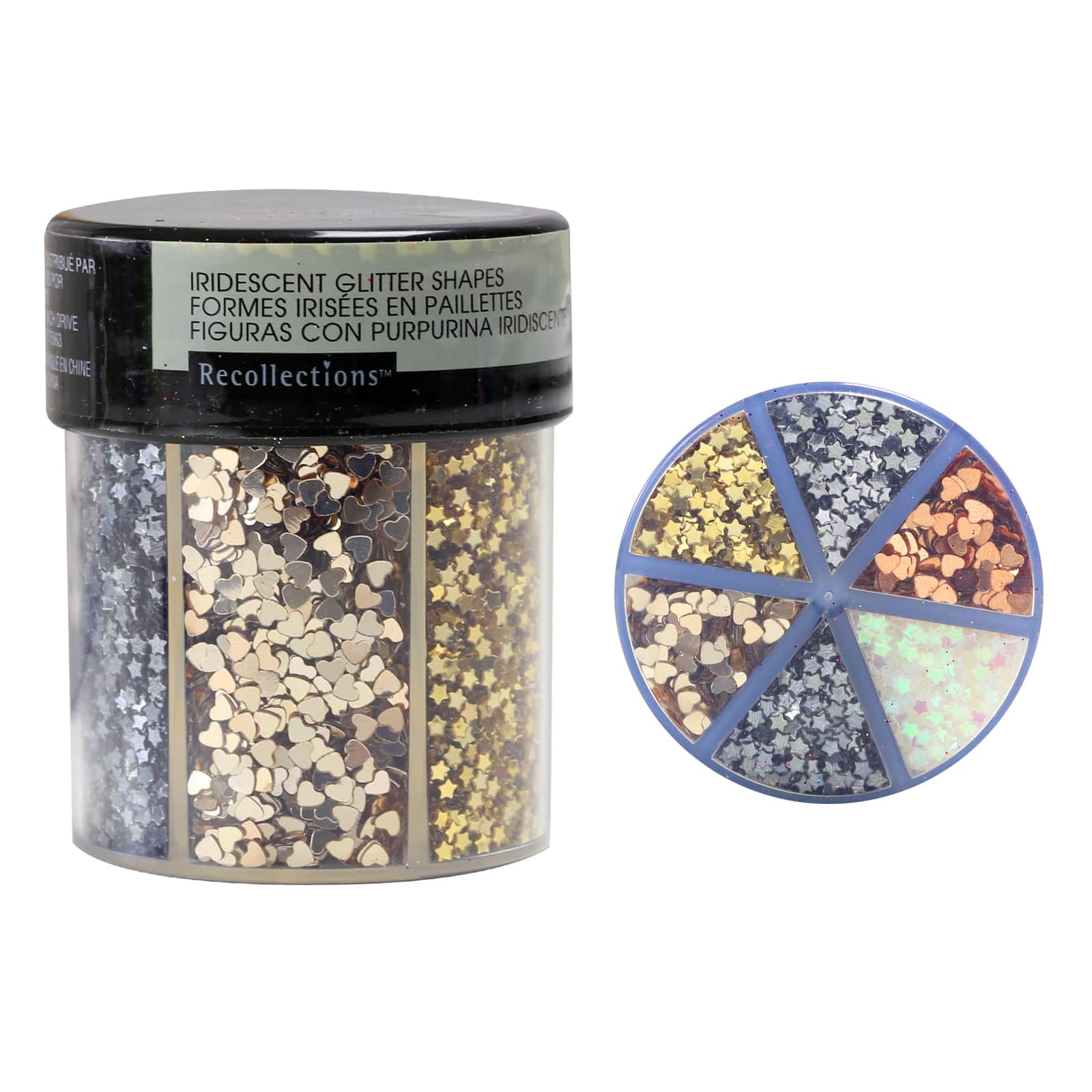 12 Pack: Signature™ Metallic Shapes Glitter Caddy by Recollections™