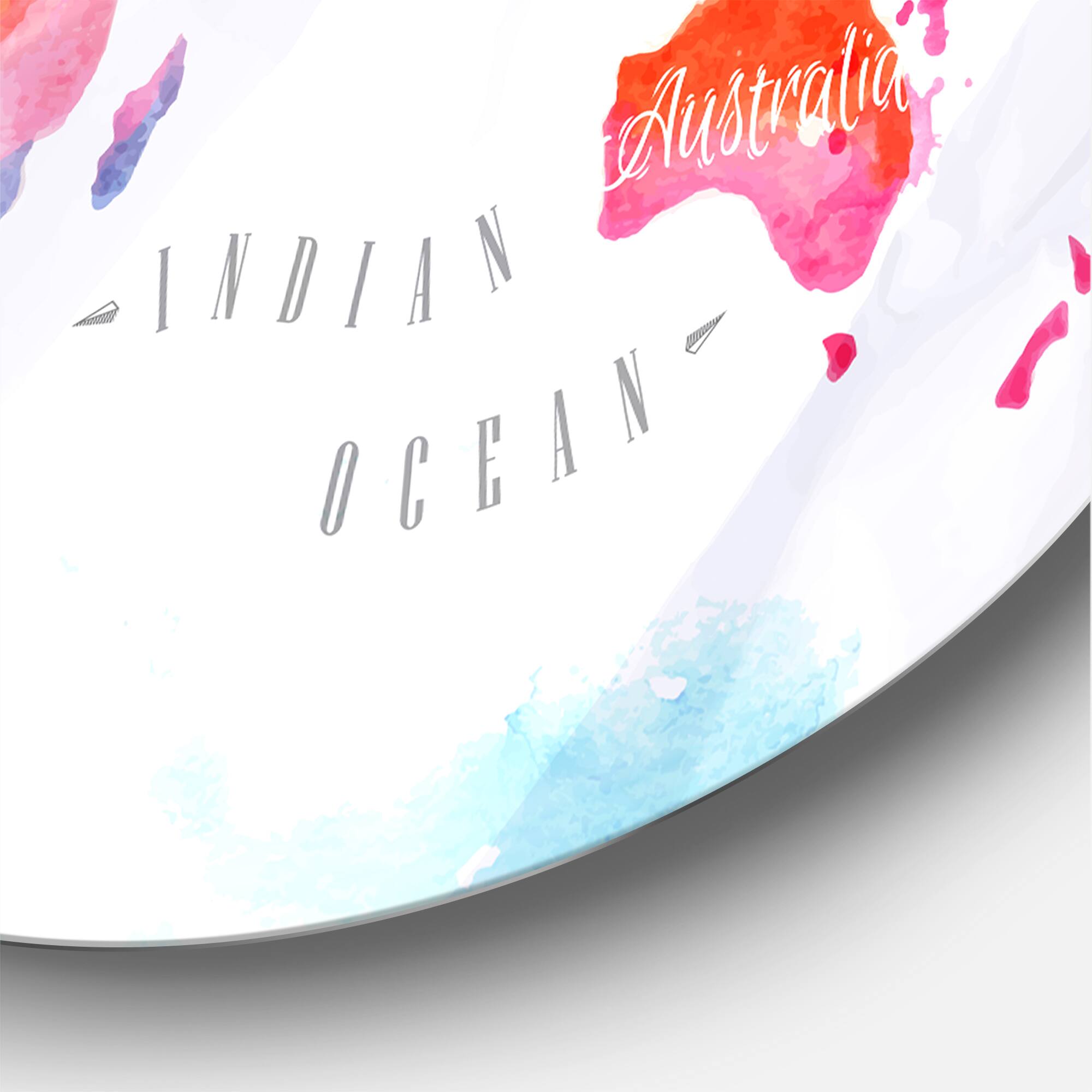 Designart - World Map In and Blue