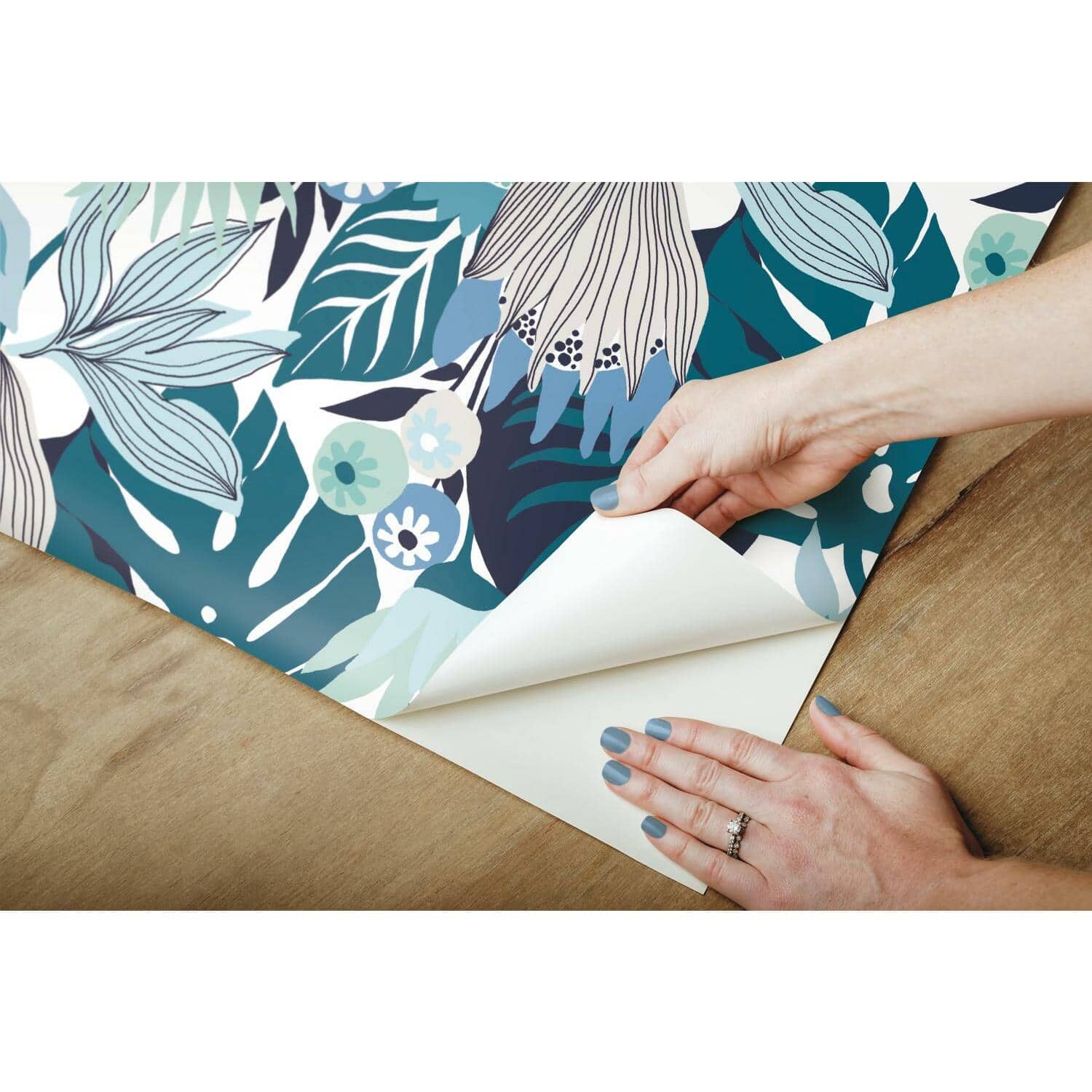 RoomMates Retro Tropical Leaves Peel & Stick Wallpaper