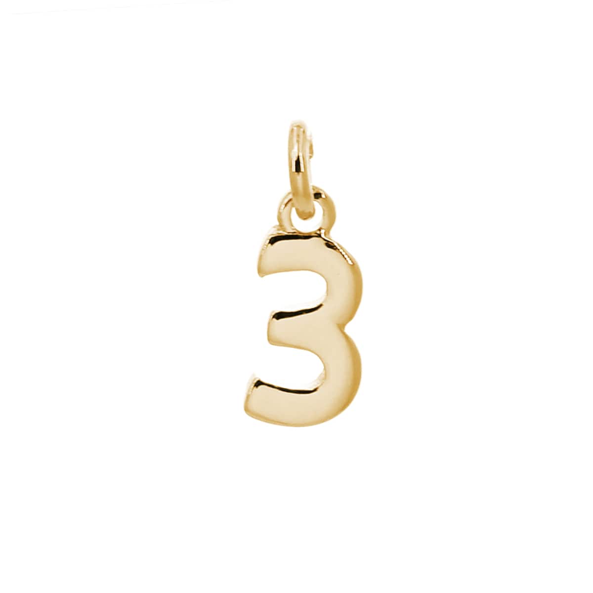 14K Gold Plated Metal Number Charm by Bead Landing