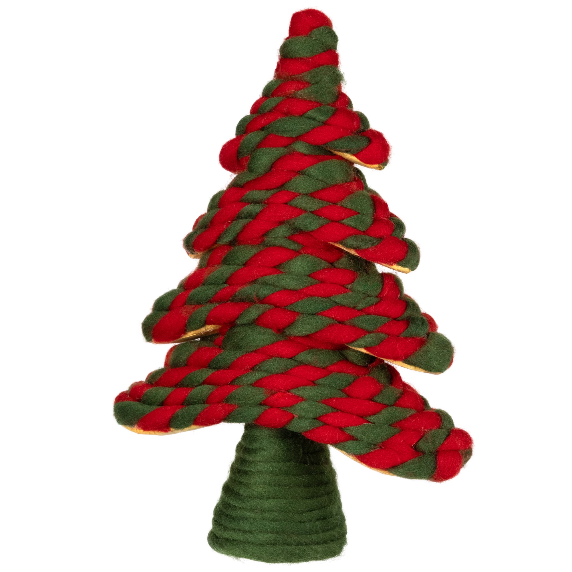 15.25" Twisted Yarn Plush Decoration Christmas Tree