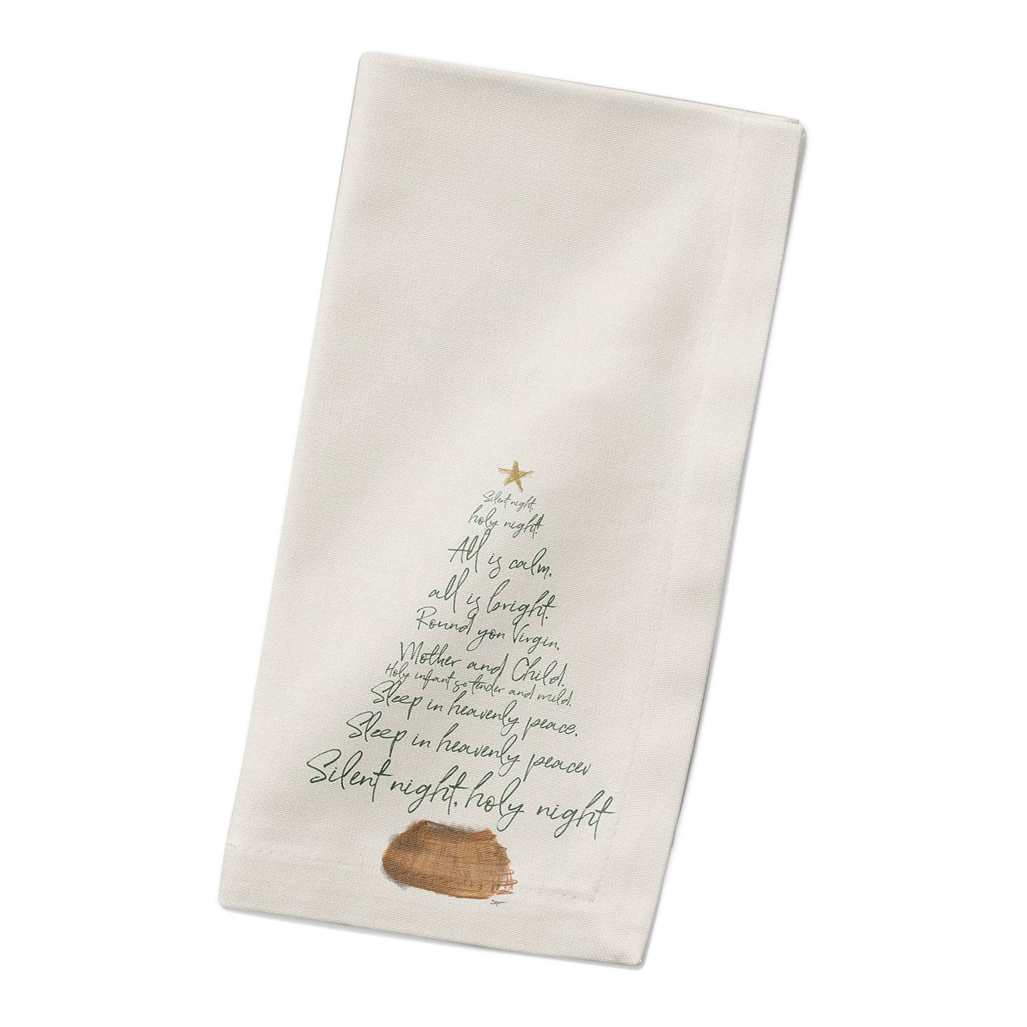 Silent Night Tree 10" x 10" Cotton Twill Napkin