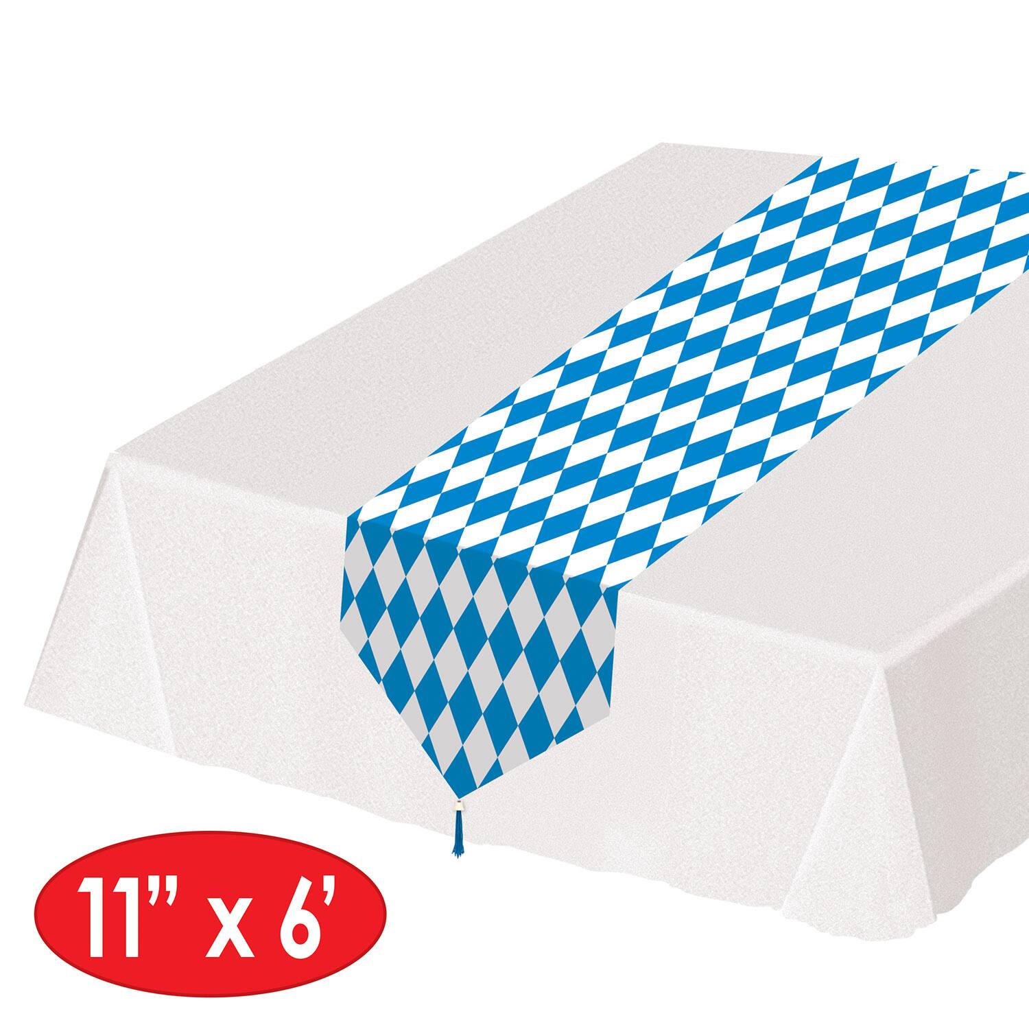 Beistle 6ft. Printed Blue & White Oktoberfest Paper Table Runners, 2ct.