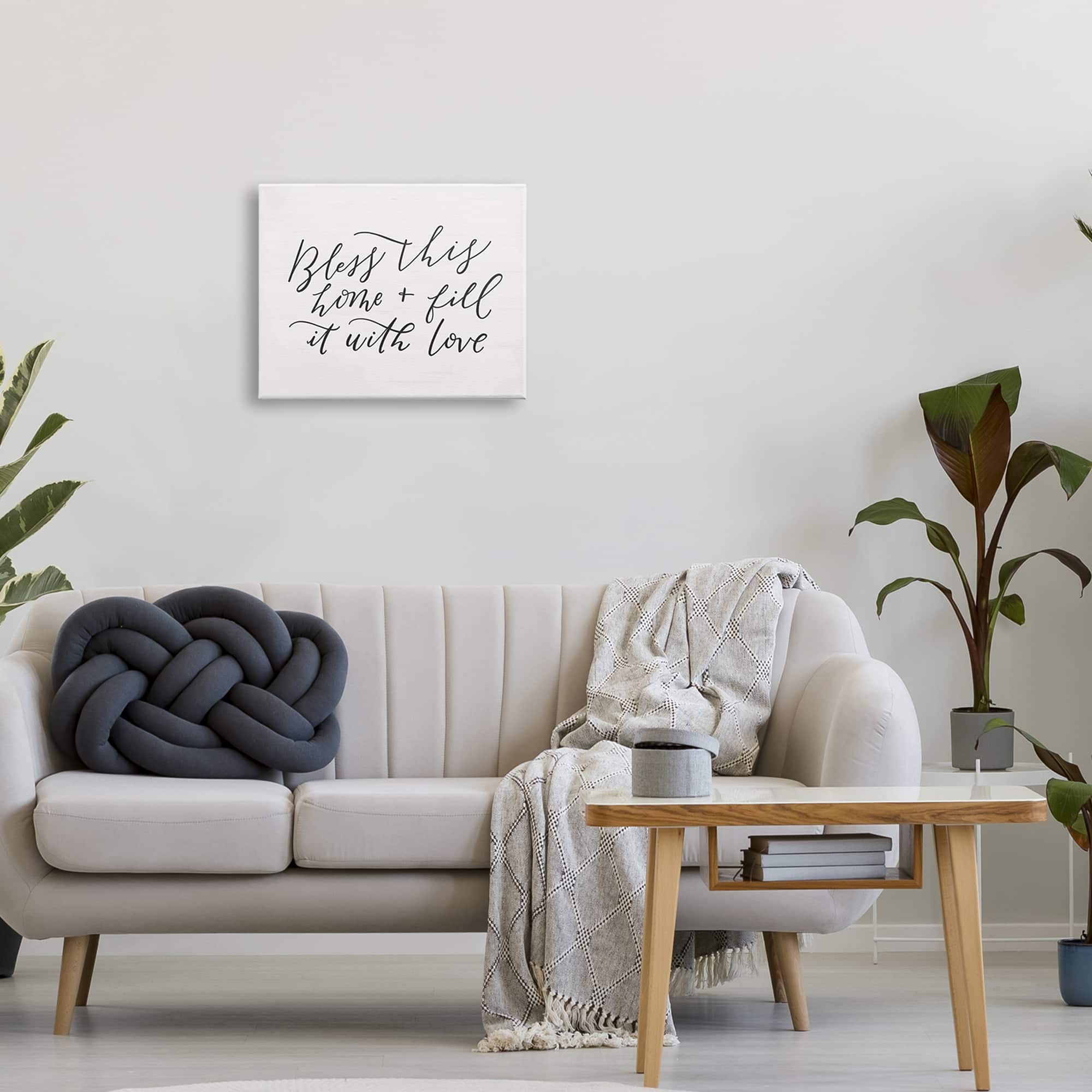 Stupell Industries Bless This Home with Love Family Canvas Wall Art
