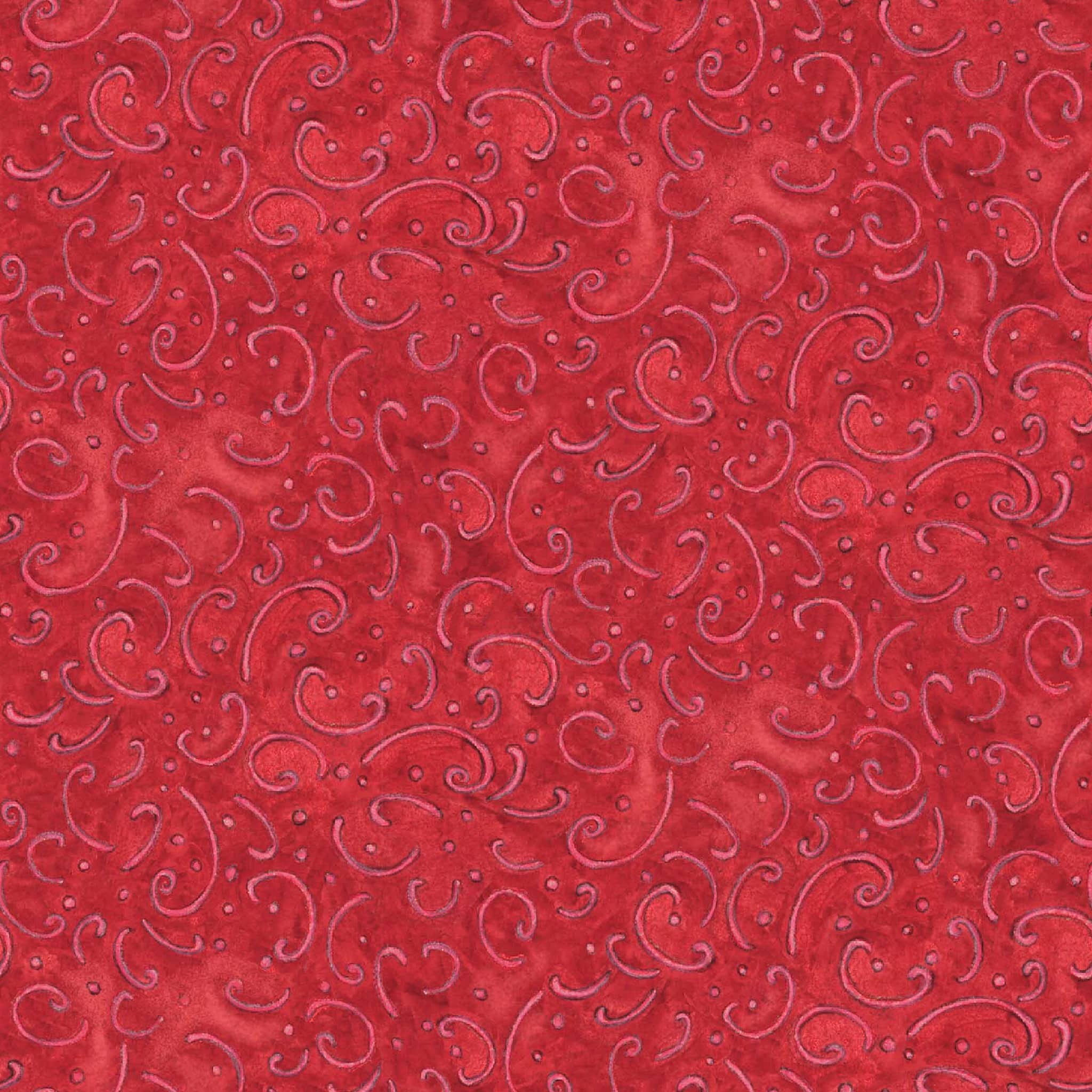 Susan Winget Calico Red Scroll Cotton Fabric