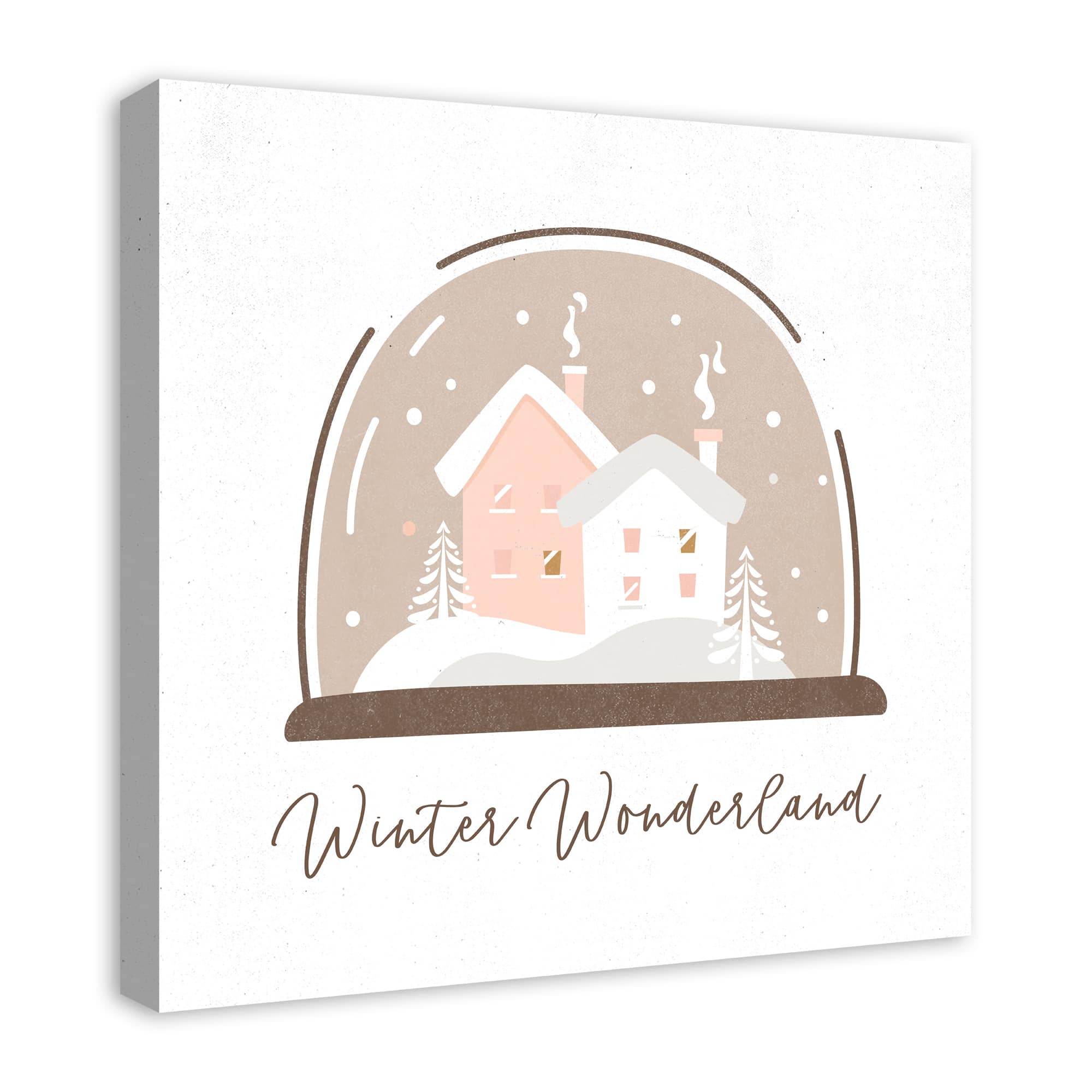 Winter Wonderland Snow Globe 24x24 Canvas Wall Art