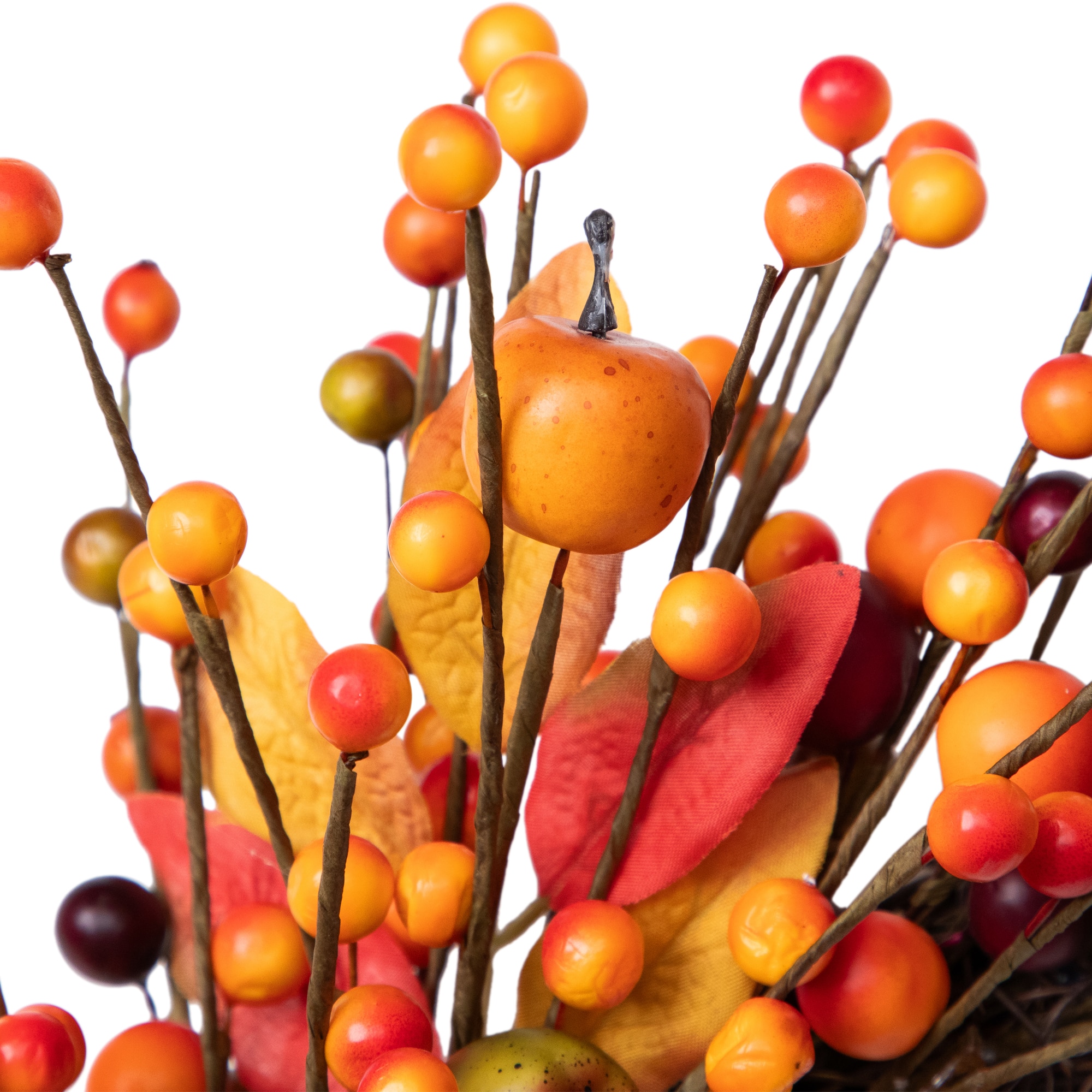 18" Berries & Apples Foliage Twig Thanksgiving Wreath