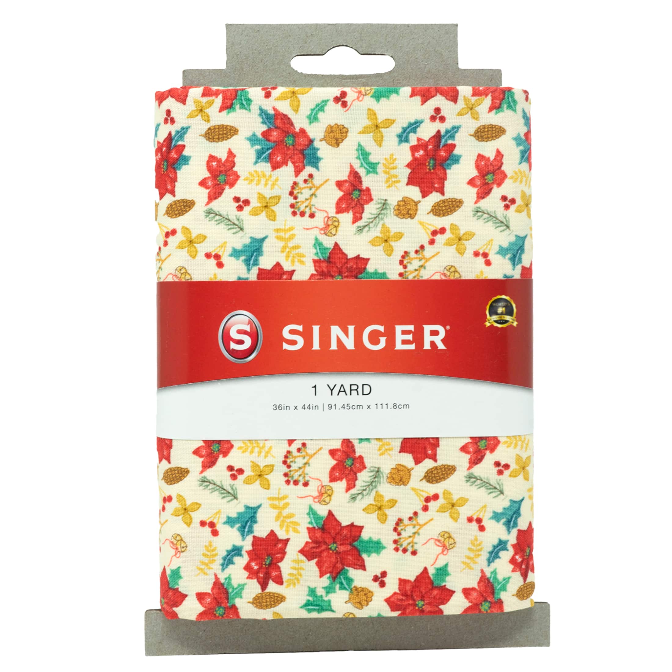 SINGER Nordic Poinsettia Print Cotton Fabric