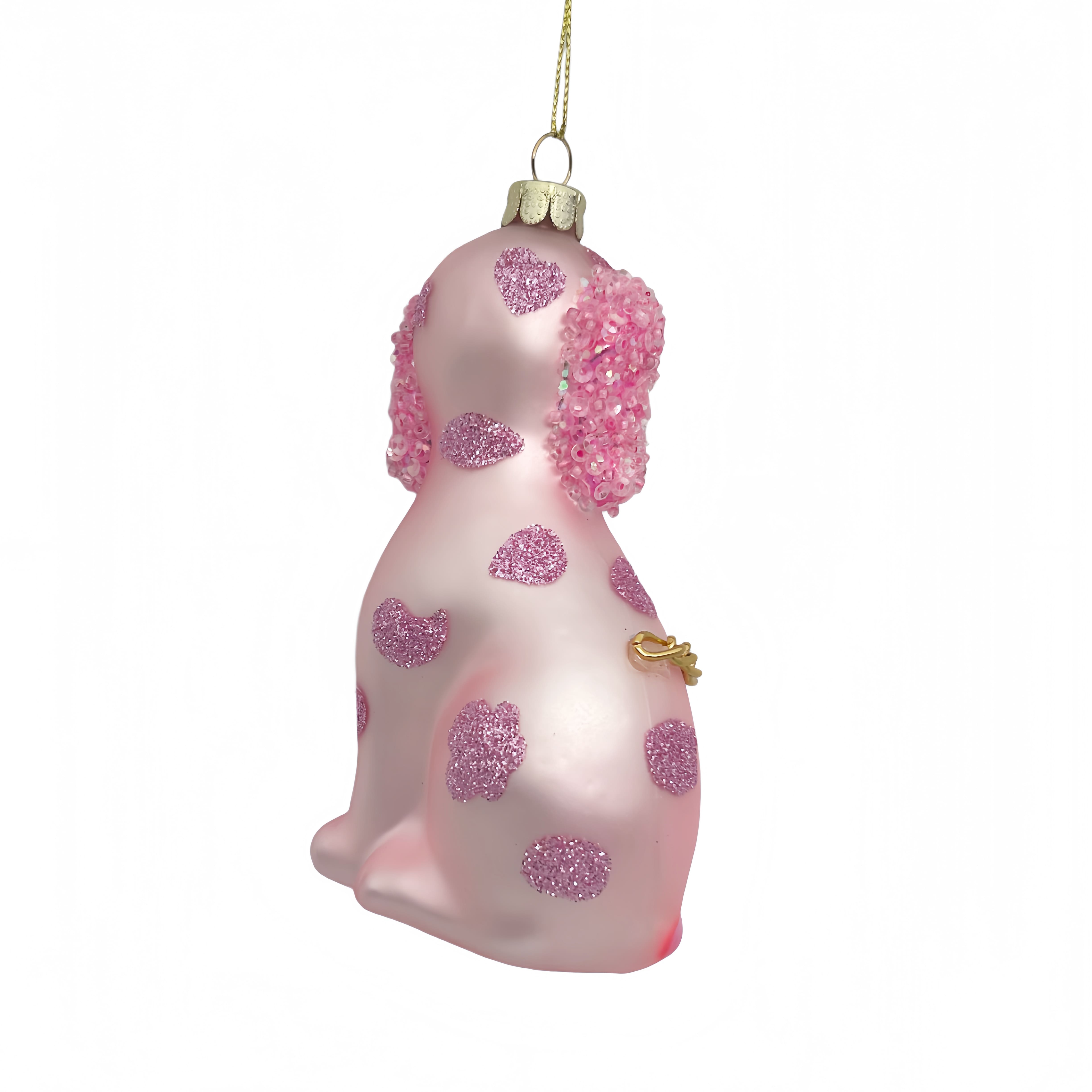 4.75" Pink Dog Glass Ornament by Ashland®