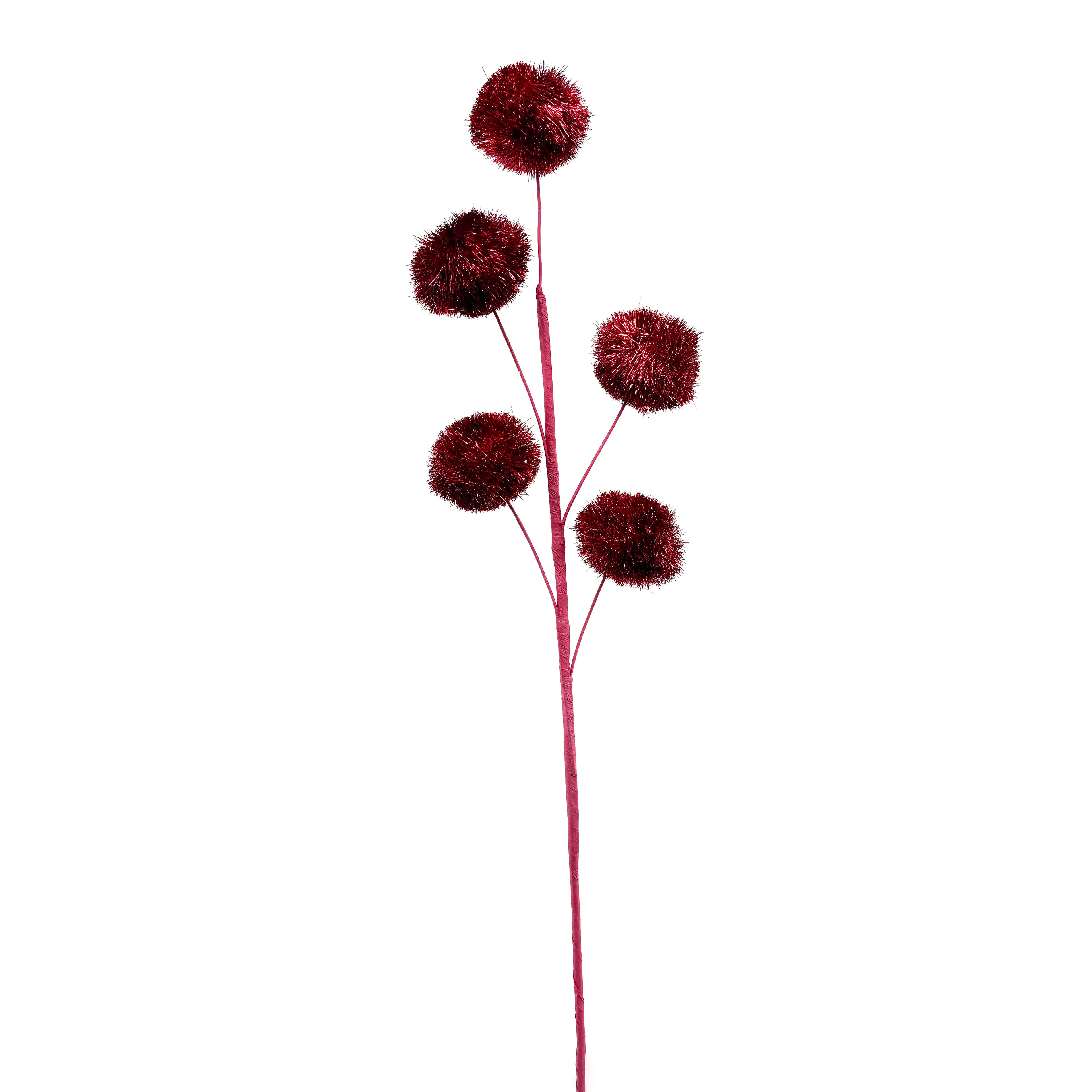 27.5" Red Tinsel Poms Stem by Ashland®