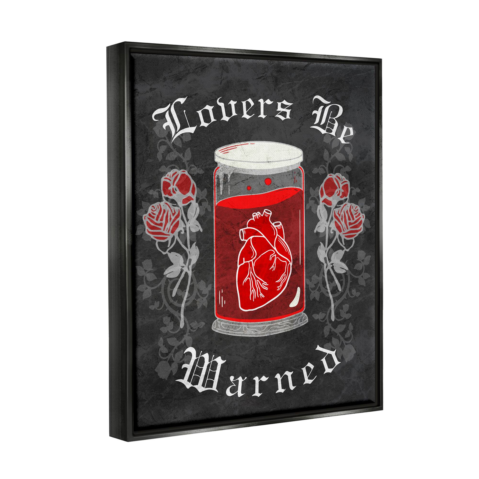 Stupell Industries Spooky Heart In Jar Framed Floater Canvas Wall Art