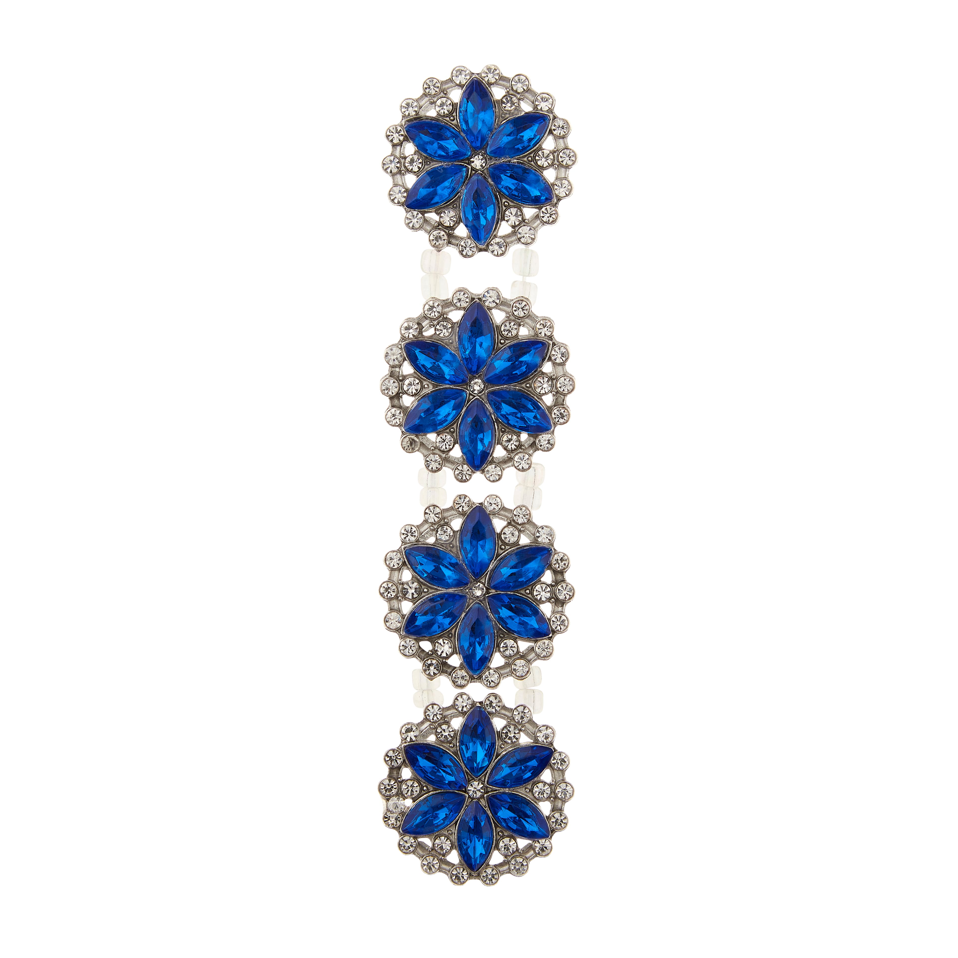 12 Packs: 4 ct. (48 total) Sapphire Metal Flower Sliders, 27mm by Bead Landing™