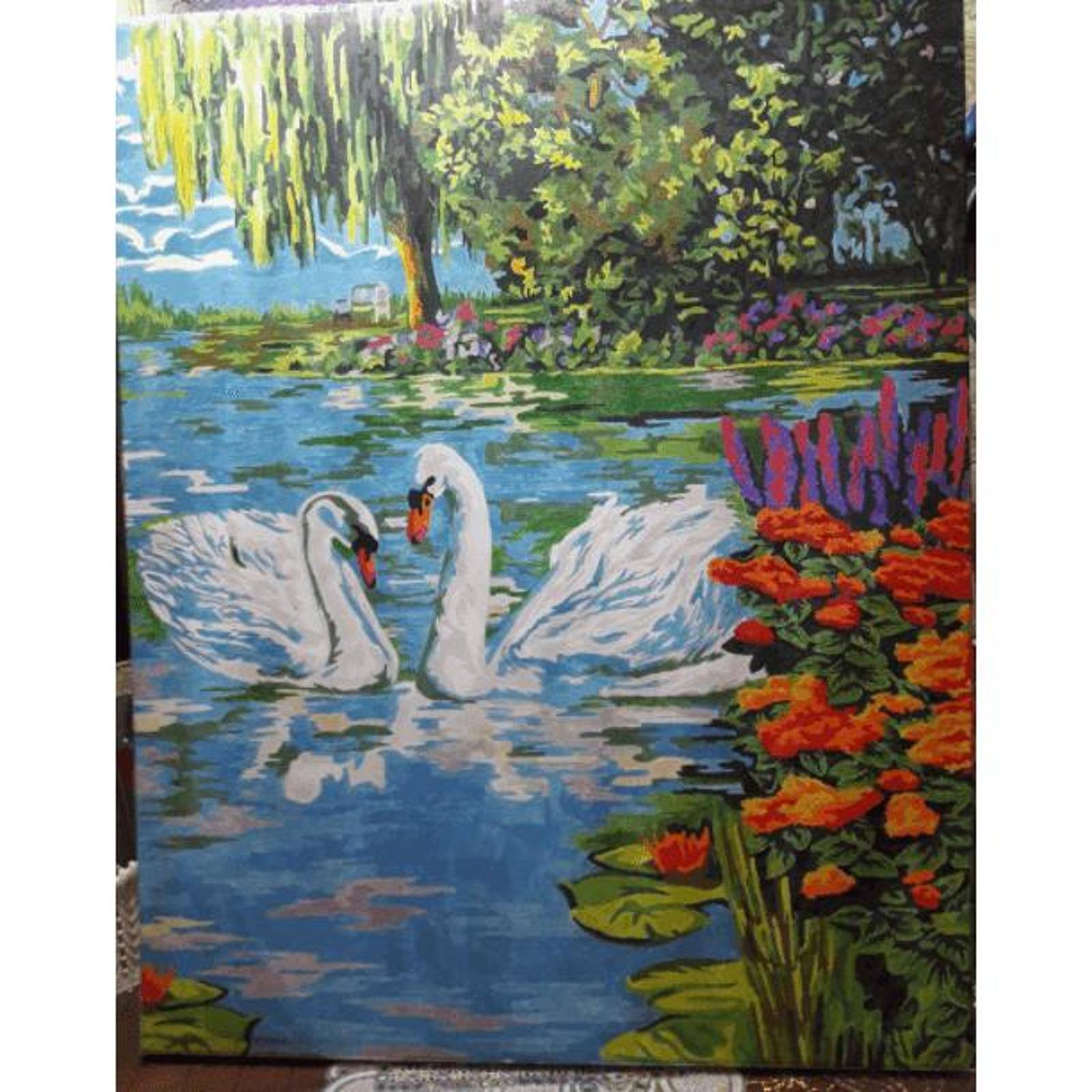 Crafting Spark White Swans Painting by Numbers Kit