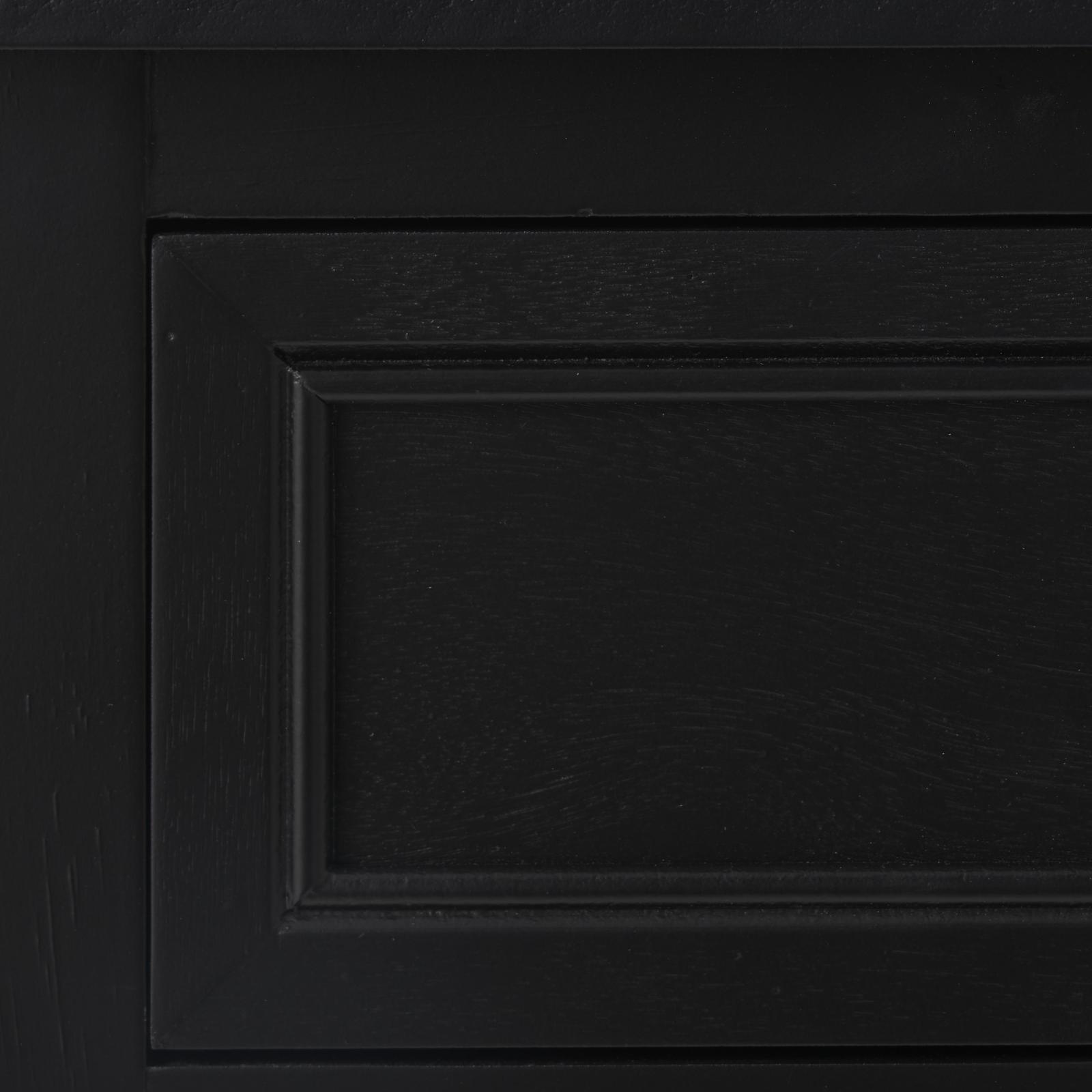 16" x 13" x 26" Black Handmade Room Cabinet with Rattan Front