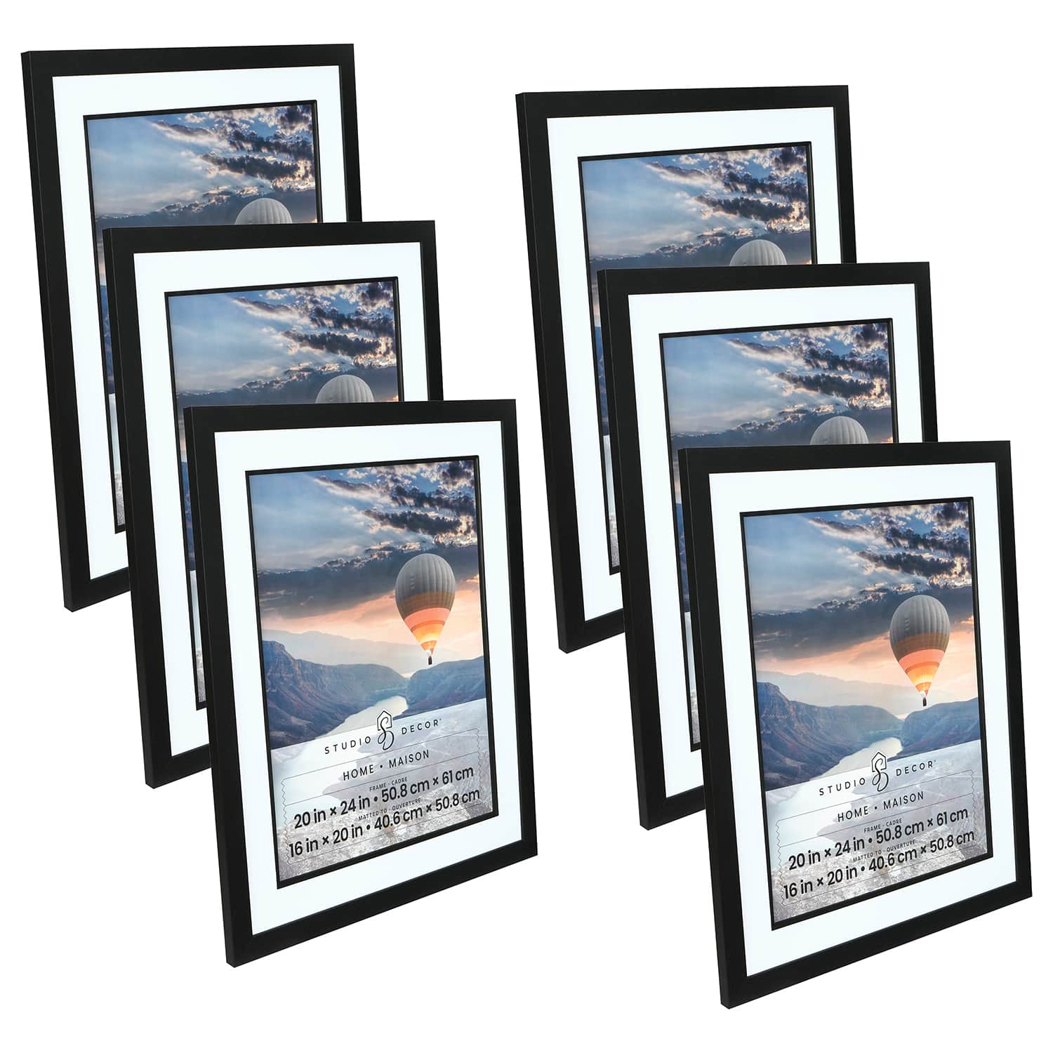 6 Pack: Home Black Studio Frame with Mat by Studio Décor®