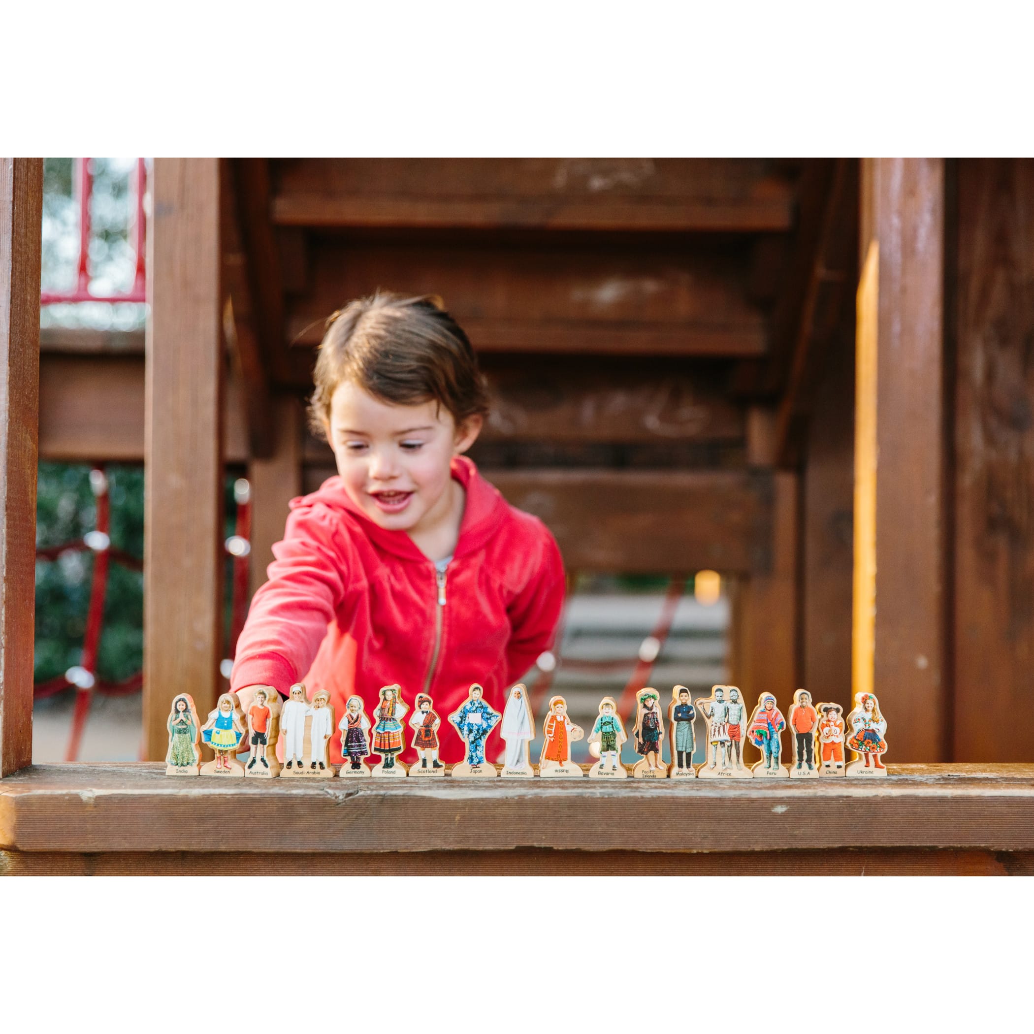The Freckled Frog People Around the World Wooden Blocks Set