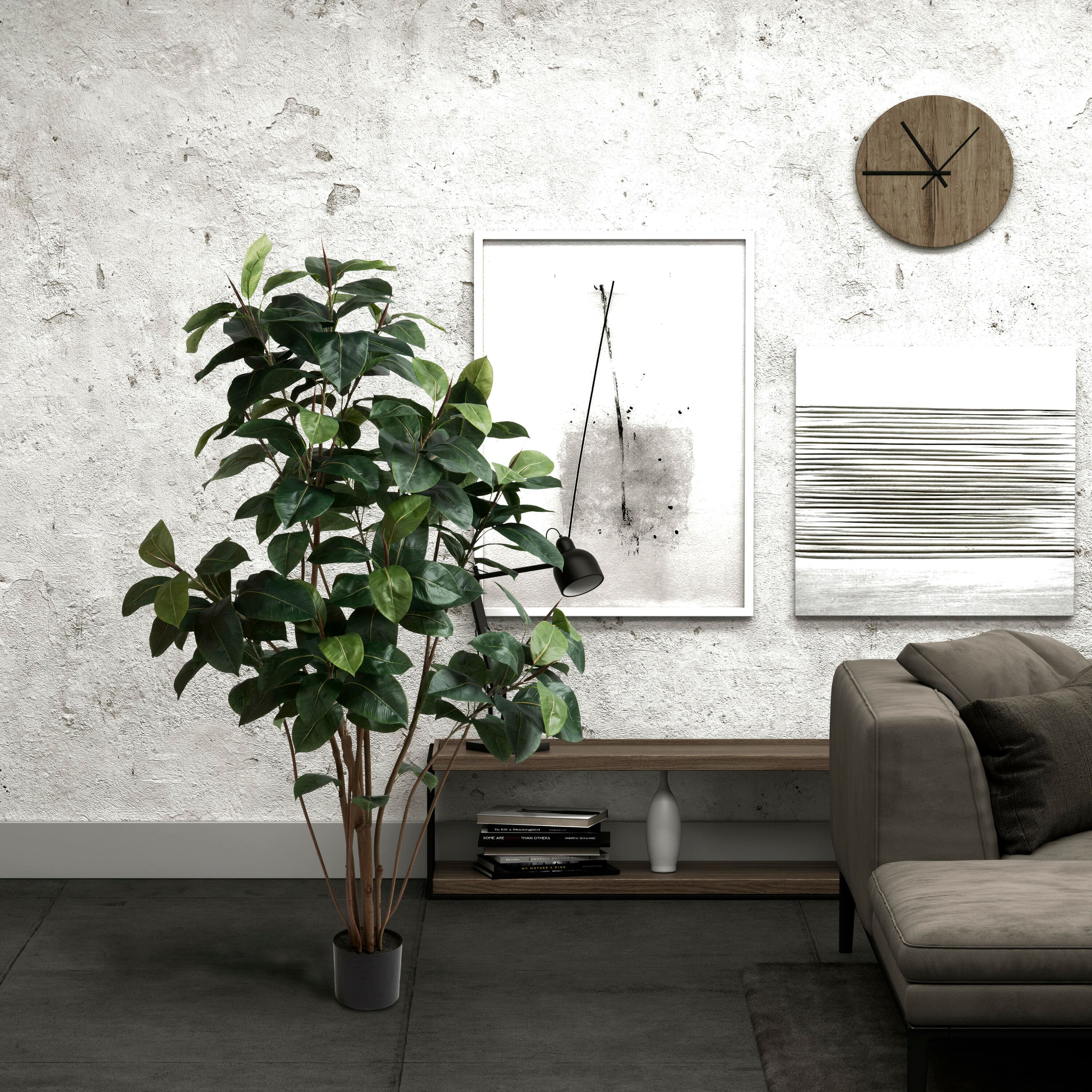 6ft. Potted Artificial Green Rubber Tree