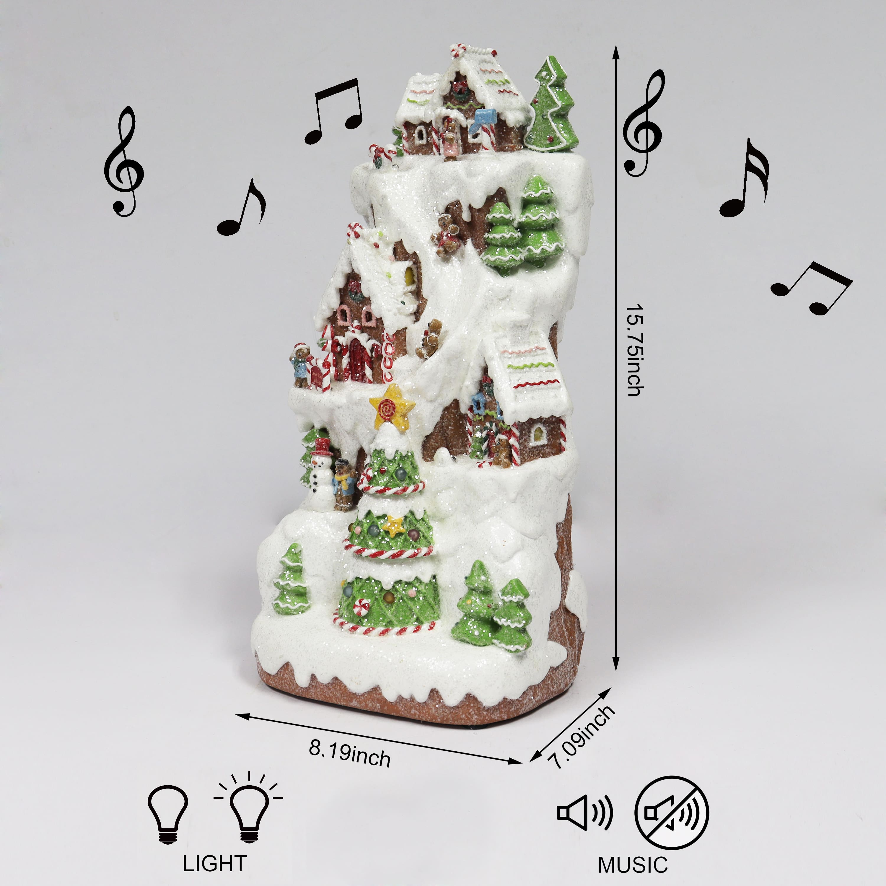 16" Gingerbread Village Multi-Tiered Mountain