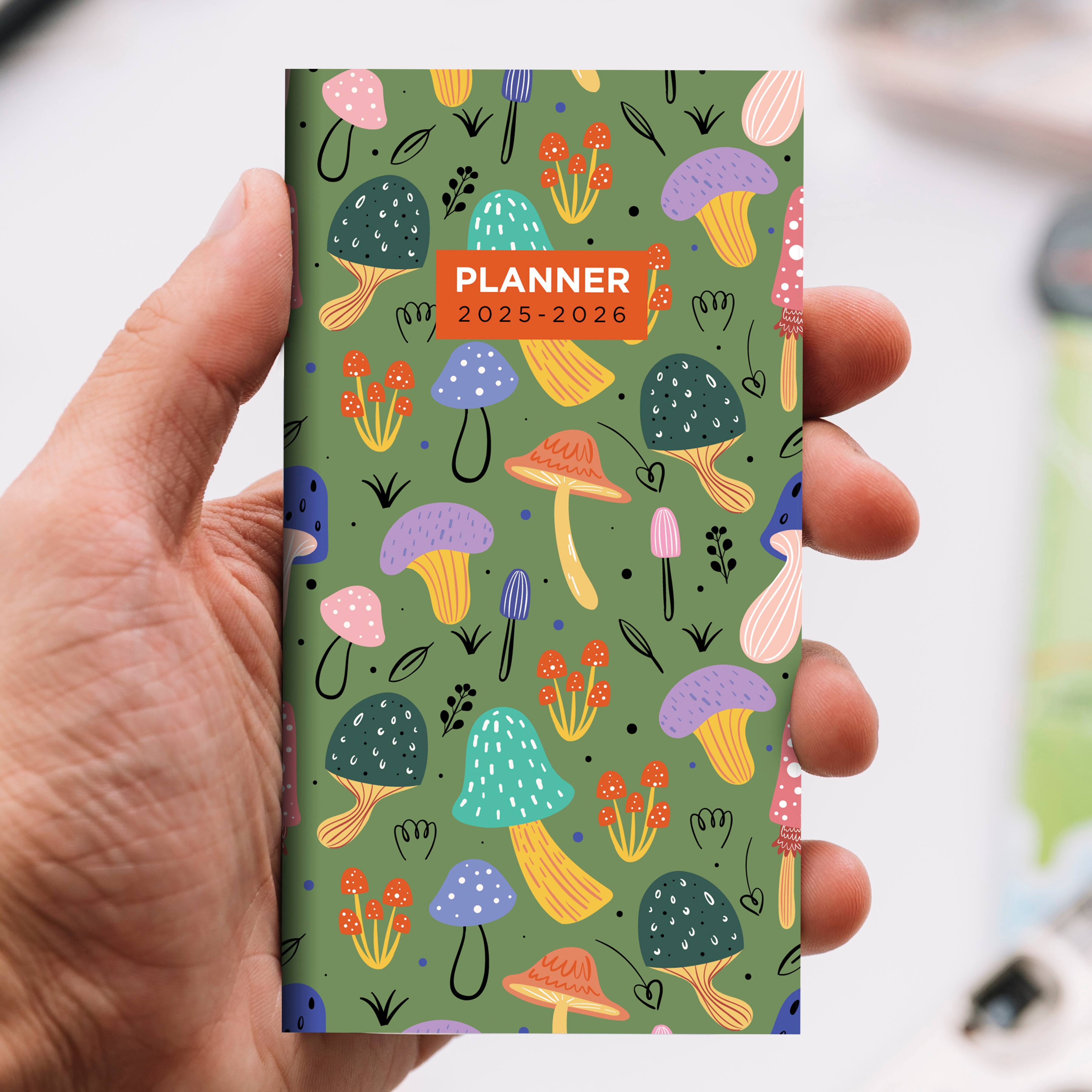 TF Publishing 2025-2026 Small Mushroom Patch Monthly Pocket Planner
