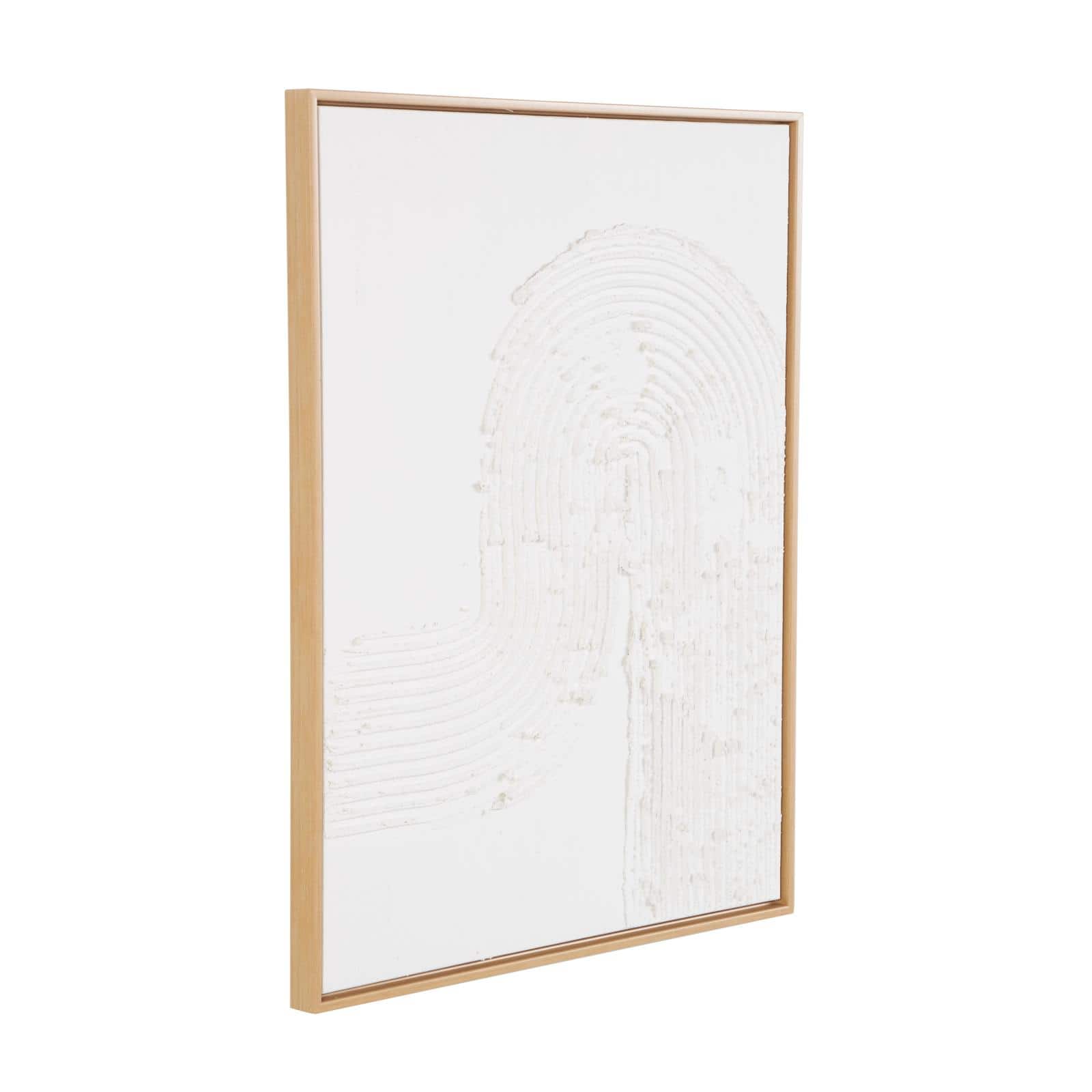 24" x 32" White Canvas Framed Wall Art