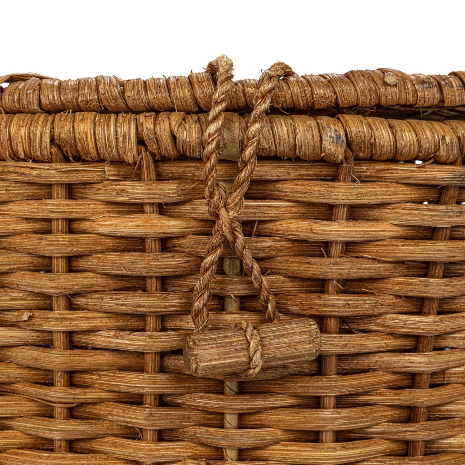 Hello Honey® Natural Oval Wicker Picnic Basket with Open Side Compartment