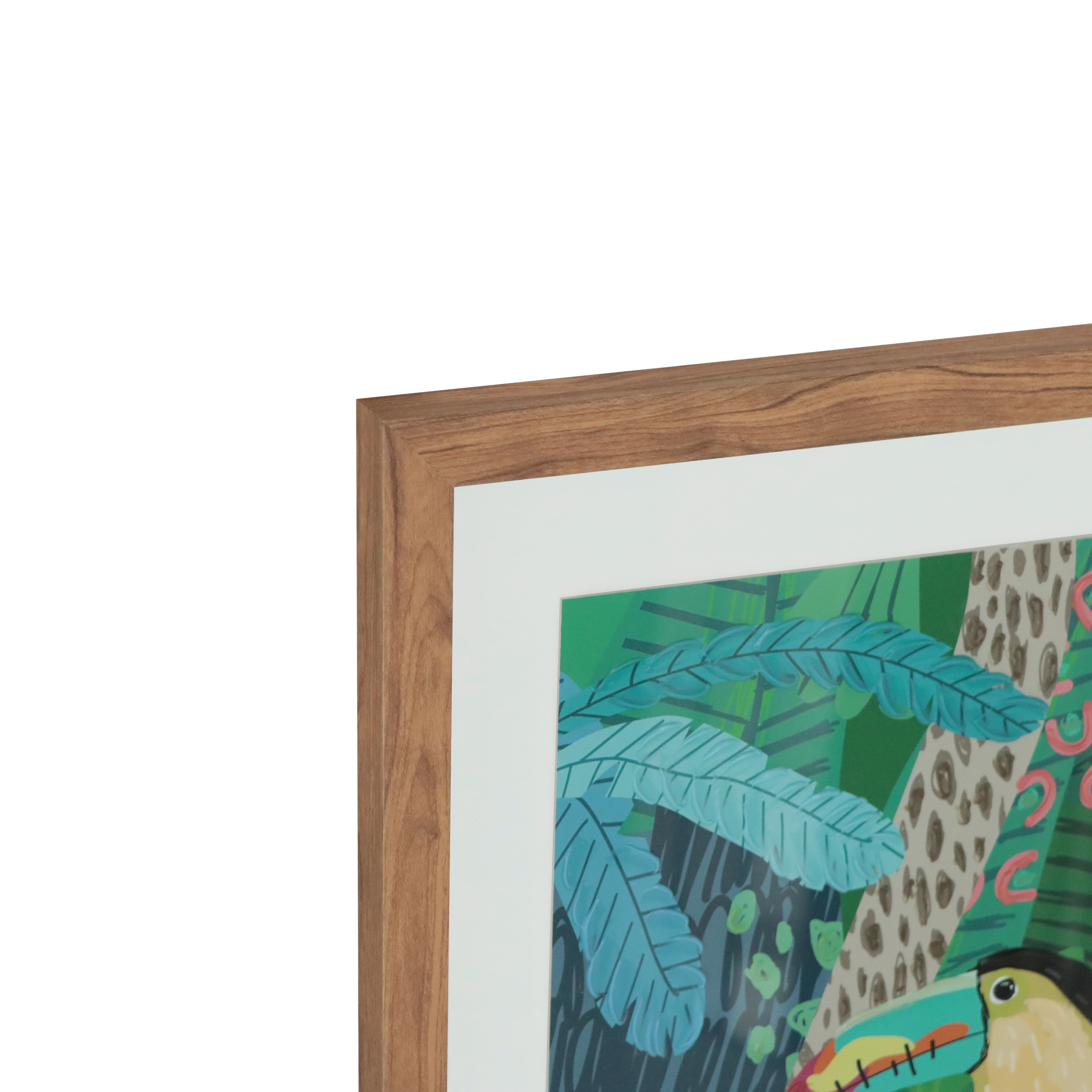16" x 20" Jungle Vibe Toucan Wall Décor in Woodgrain Frame by Ashland®