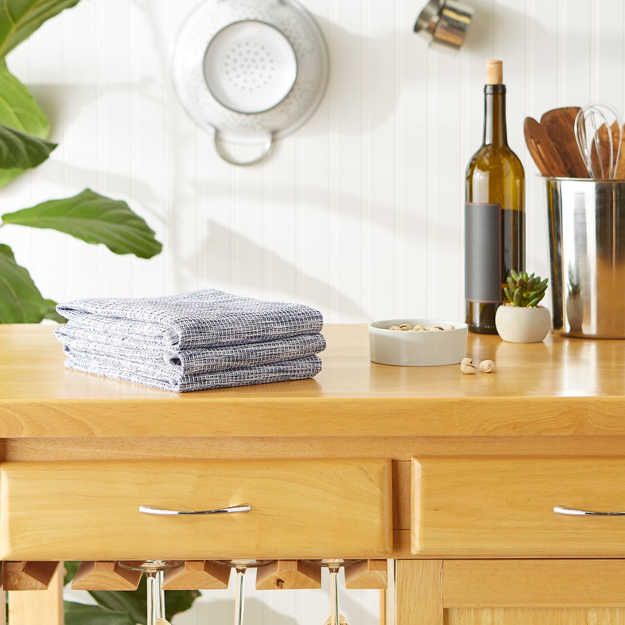 DII® Tonal Recycled Cotton Waffle Dish Towels