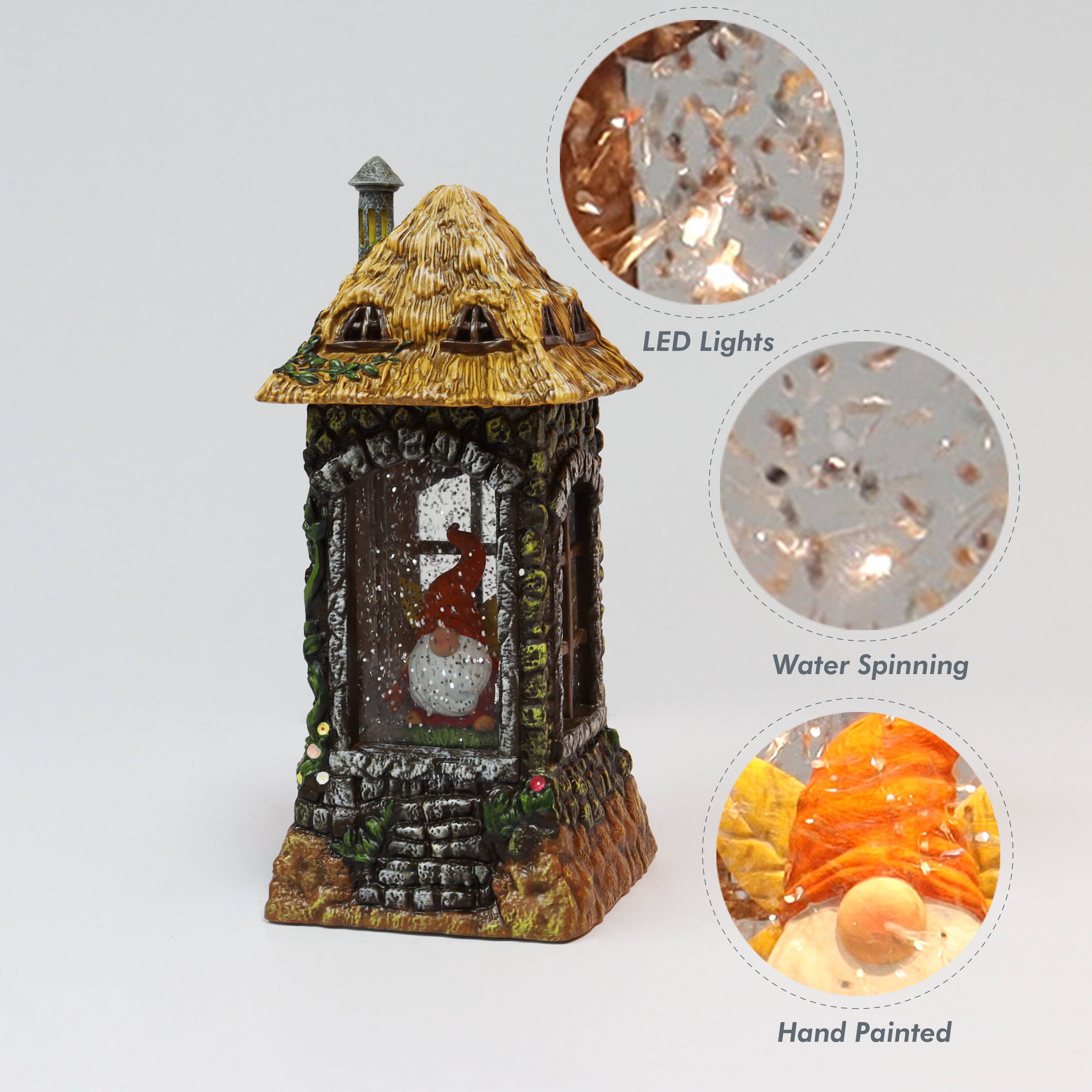 Moments in Time 9.75” Acrylic Gnome Home Lantern Décor