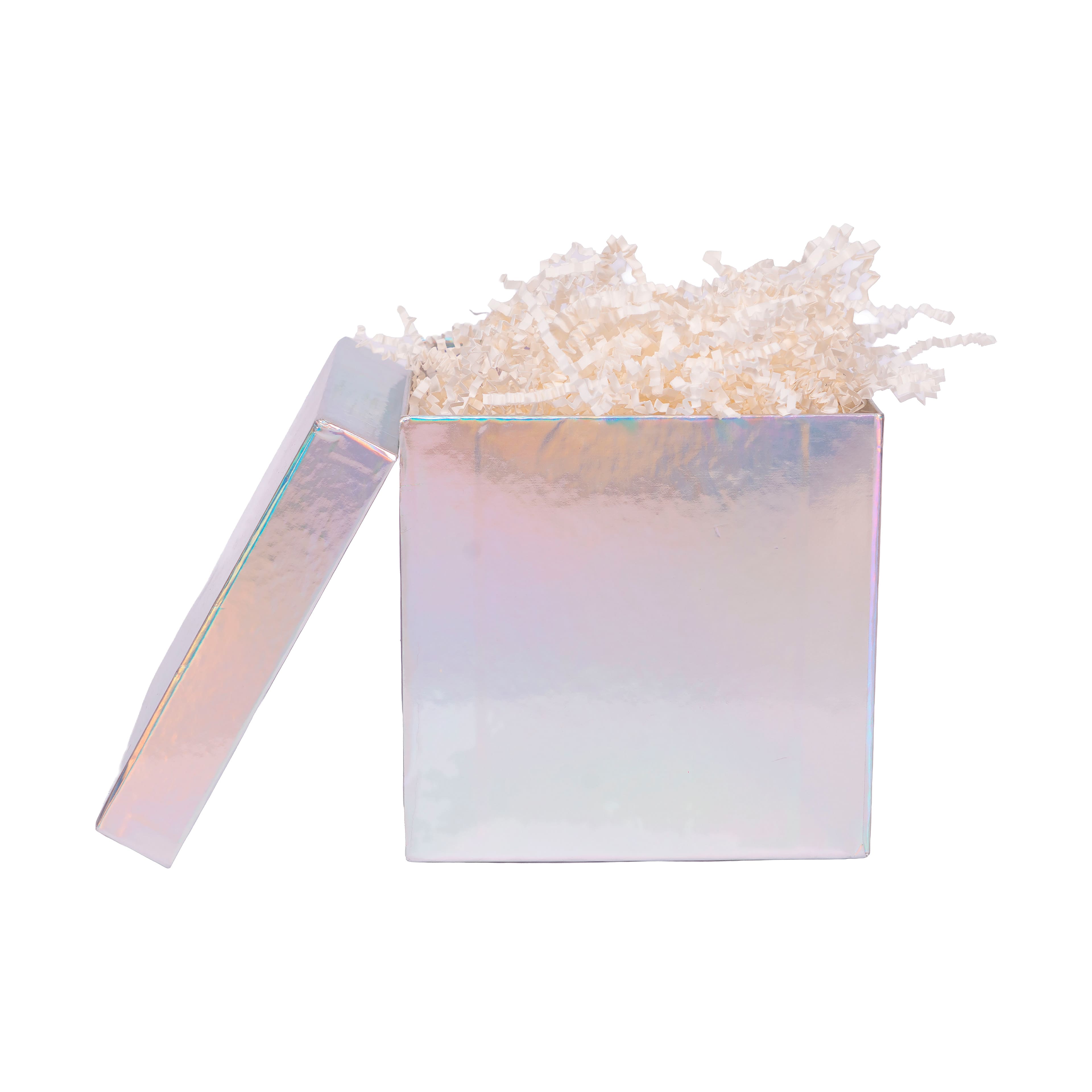 6" Holographic Silver Cube Gift Box by Celebrate It™