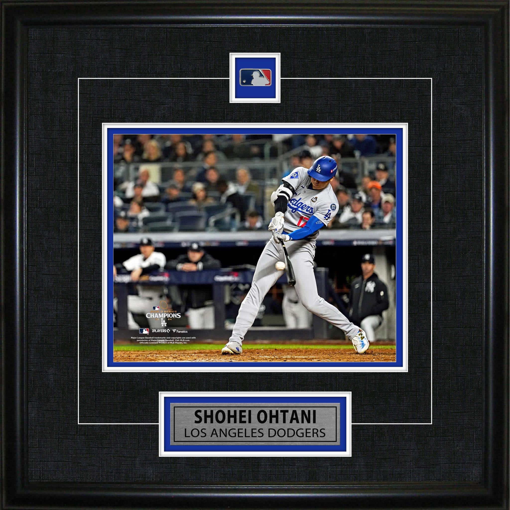 Shohei Ohtani Framed Pin & Plate Dodgers GM 4 WS 18" x 18"