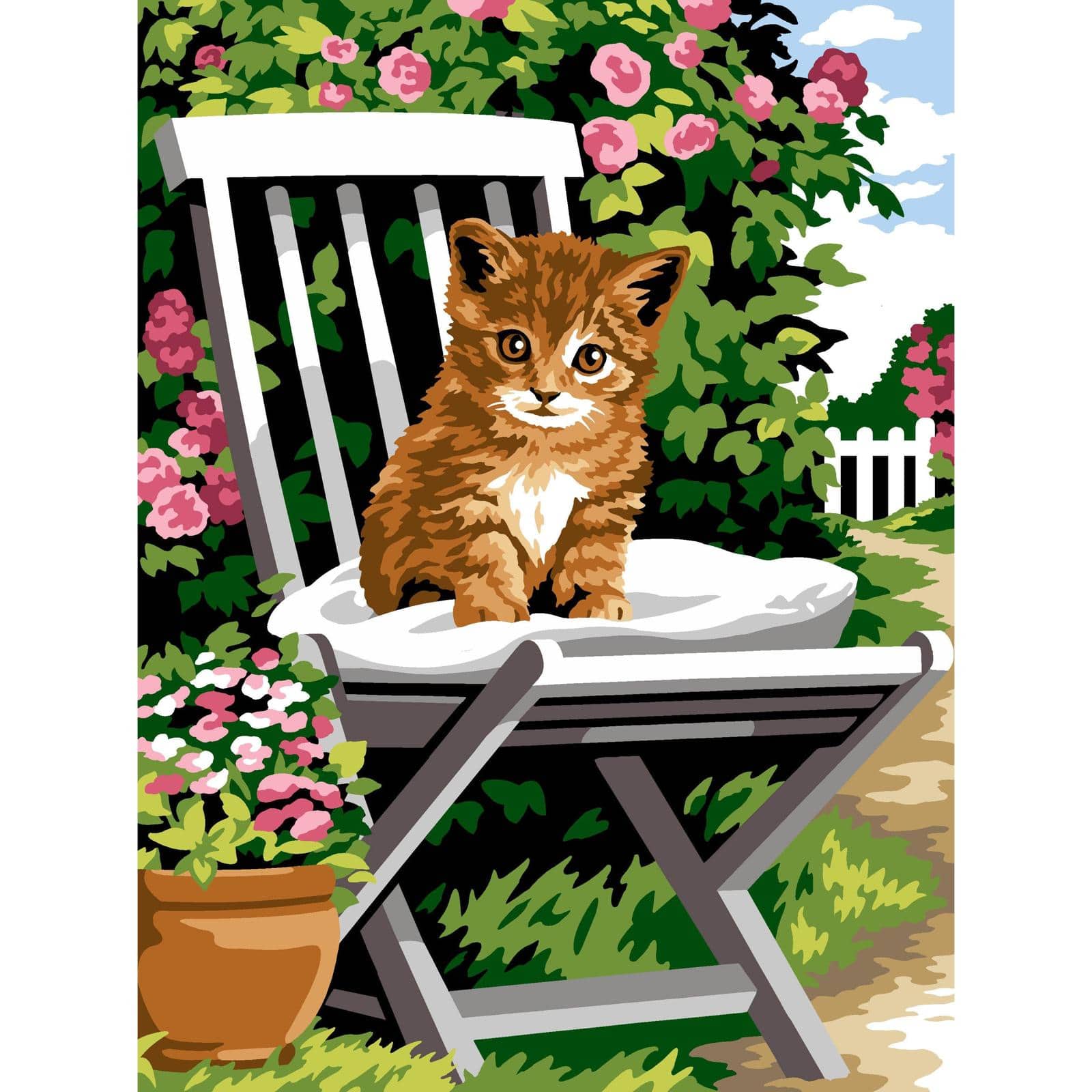 Seg De Paris Rest in the Garden Printed Tapestry Needlepoint Canvas