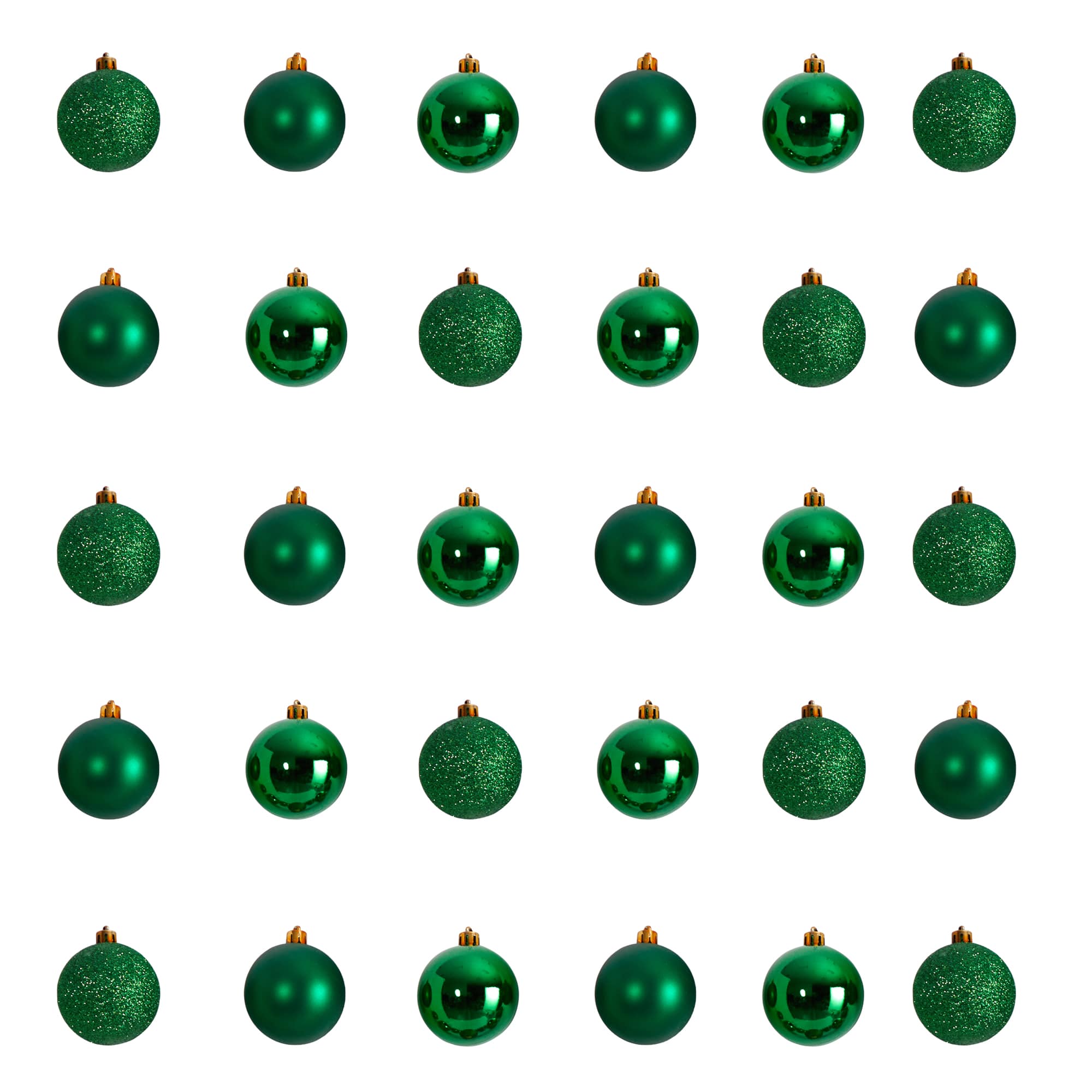 30ct. 2.5" Green Shatterproof Christmas Ornaments
