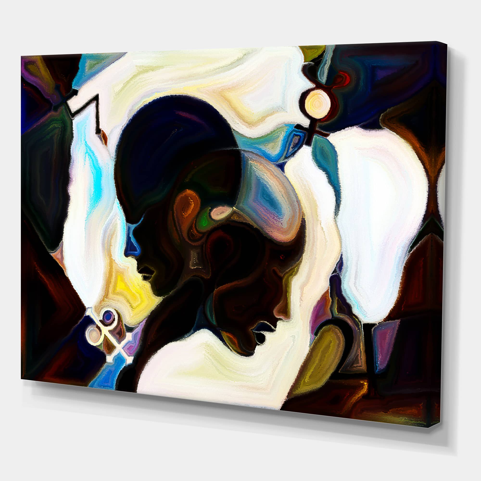 Designart - Union Of Male And Female Faces I - Modern Canvas Wall Art Print