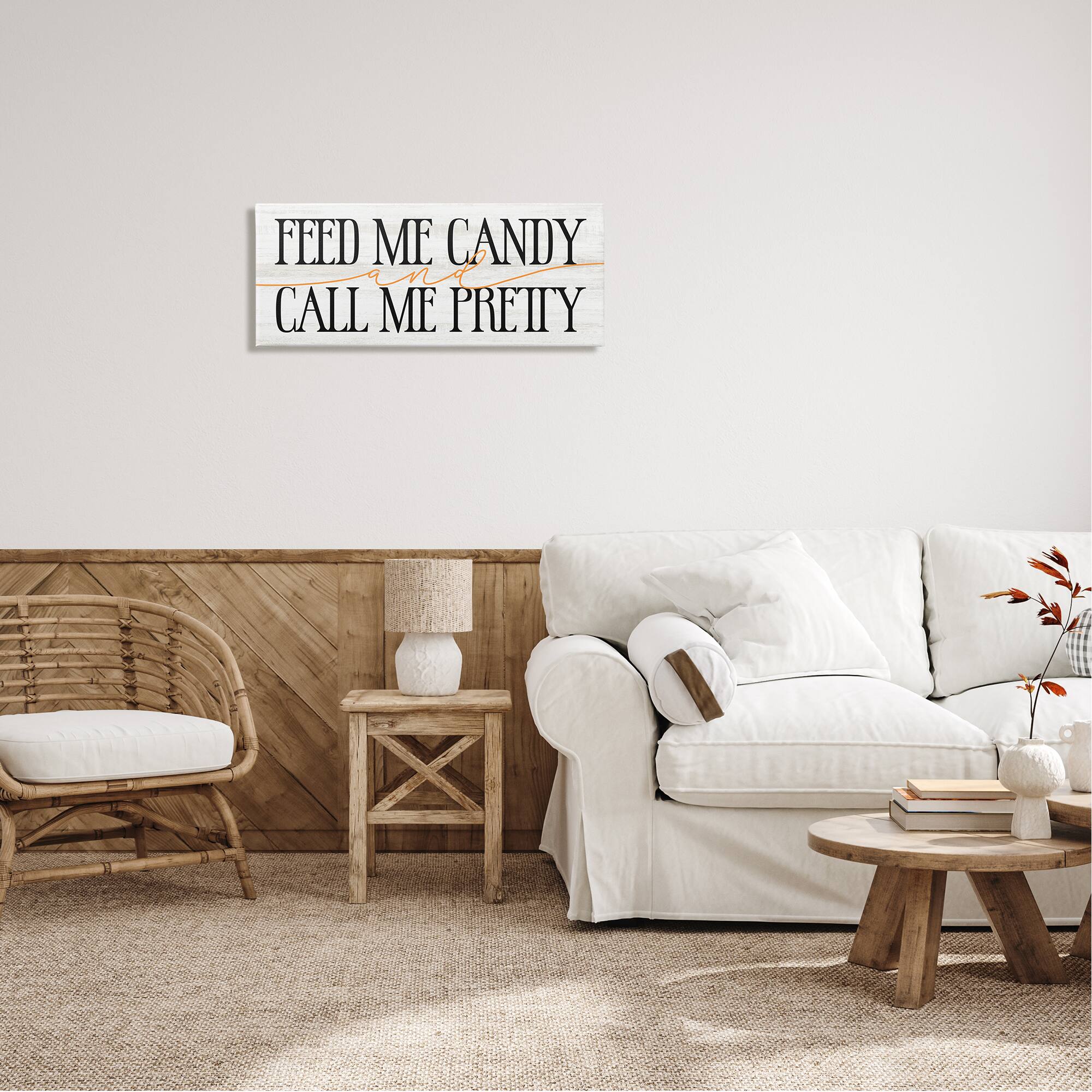 Stupell Industries Feed Me Candy & Call Me Pretty Canvas Wall Art