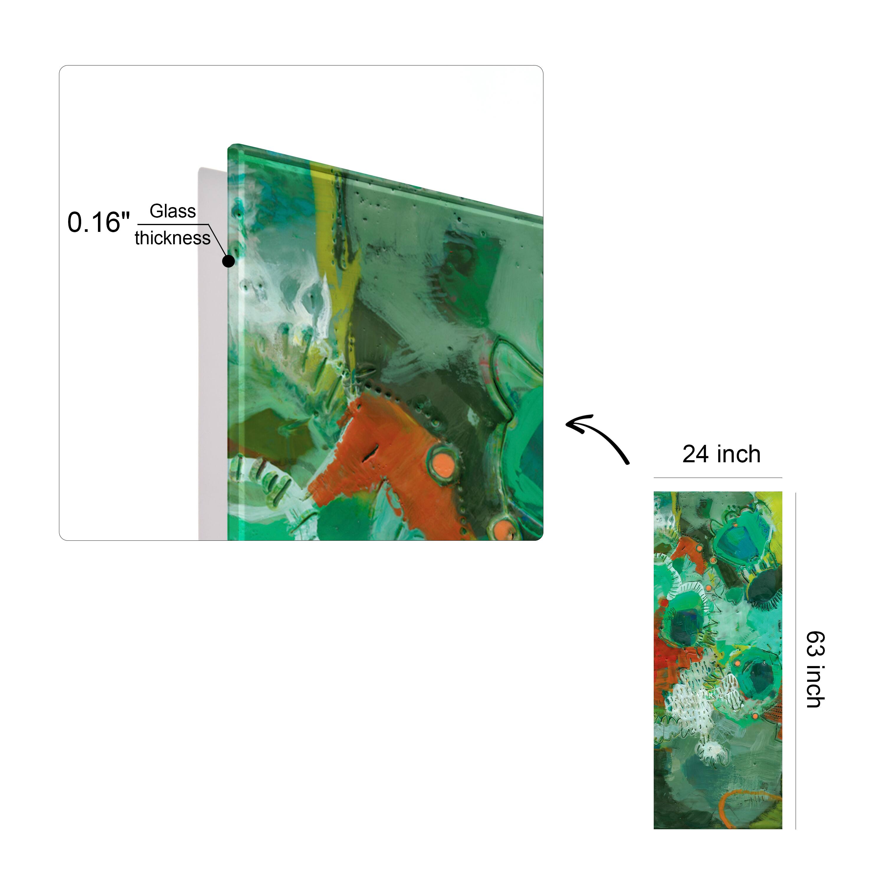 Empire Art Direct 63" x 24" Lolly II Frameless Free Floating Reverse Tempered Art Glass Wall Art