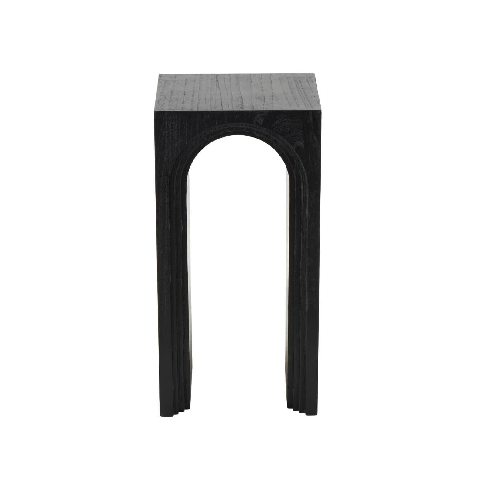 12" x 24" Black Wood Cutout Arch Side End Accent Table