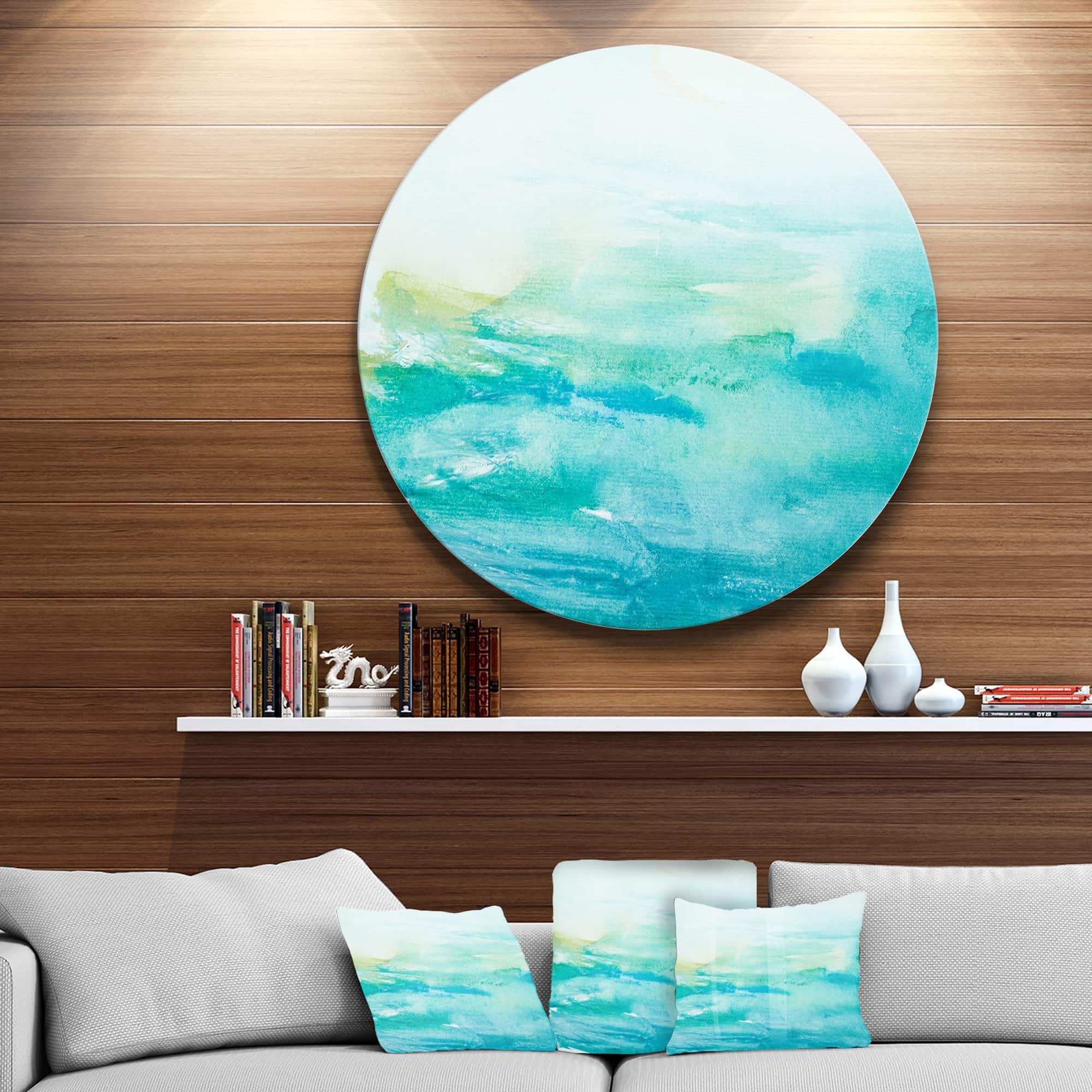 Designart - Abstract Sea Close up' Abstract Circle Metal Wall Art