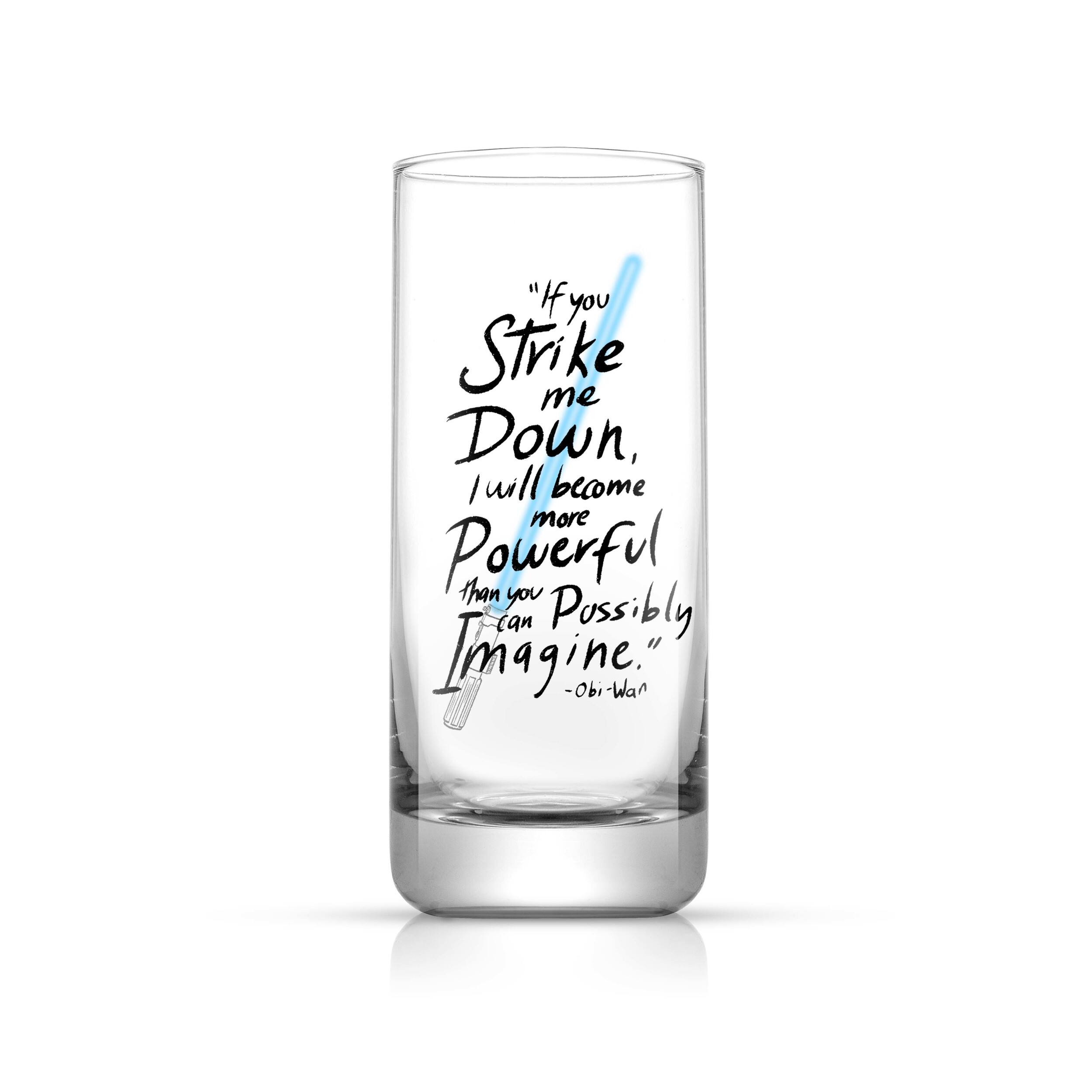 JoyJolt® Star Wars™ 14.2oz. New Hope Obi-Wan Kenobi Blue Lightsaber Tall Drinking Glass, 2ct.