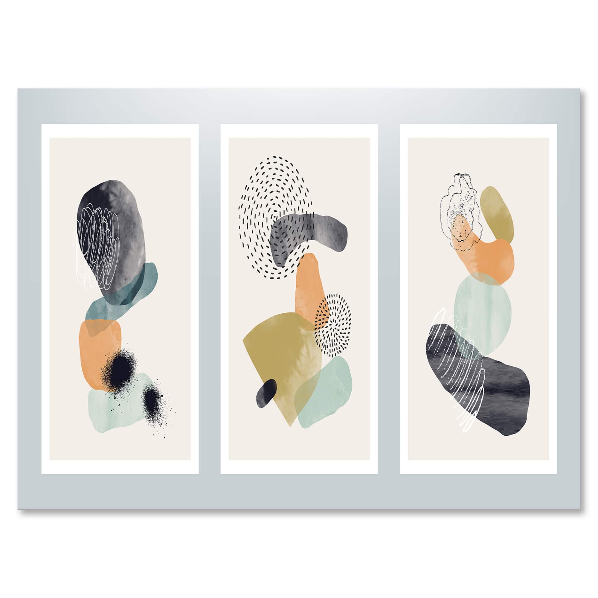 Designart - Minimalistic Compostion of Organic Shapes I - Modern Canvas Wall Art Print