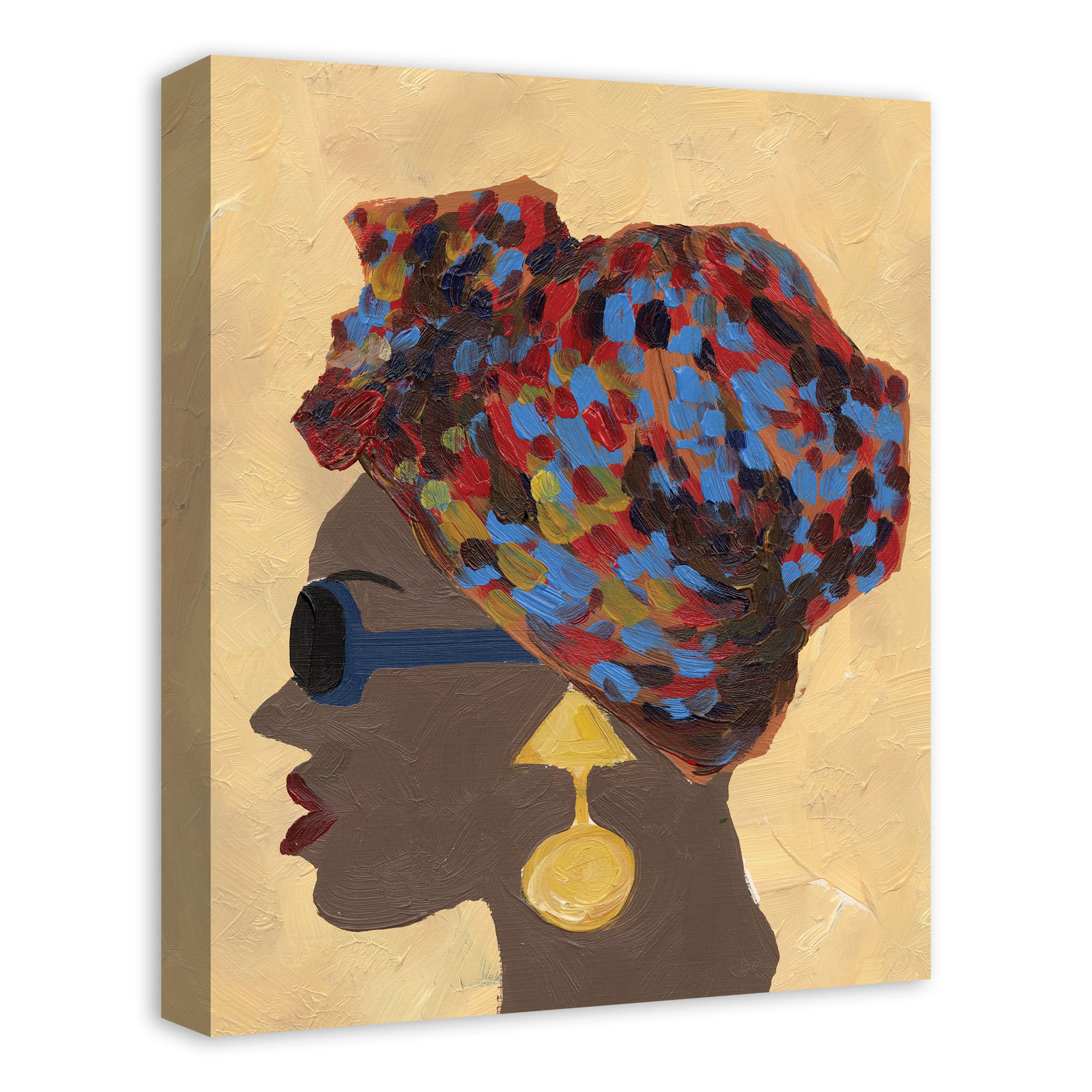 Earrings And A Head Wrap 16" x 20" Canvas Wall Art