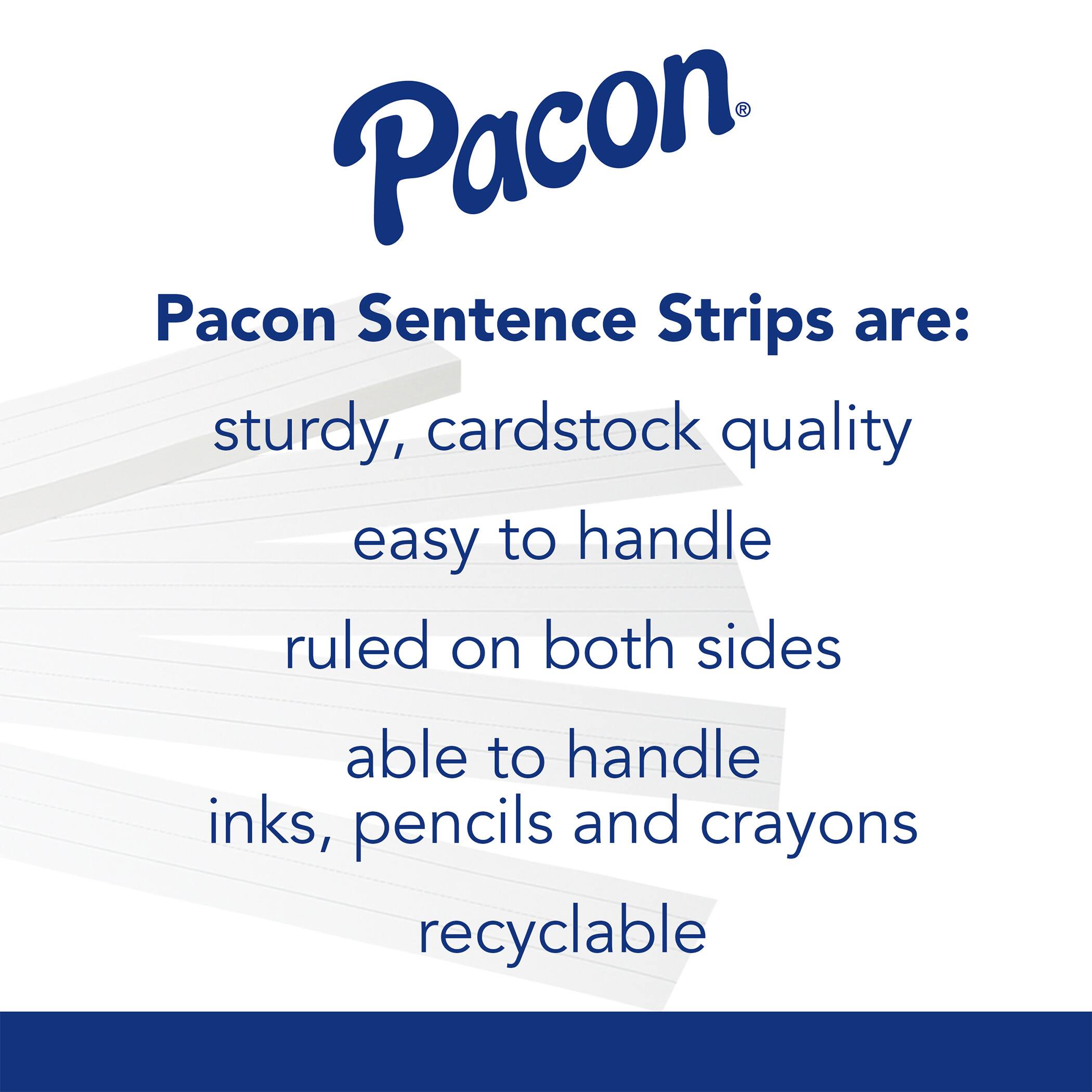 Pacon® White 3" x 24" Sentence Strips, 6 Packs of 100