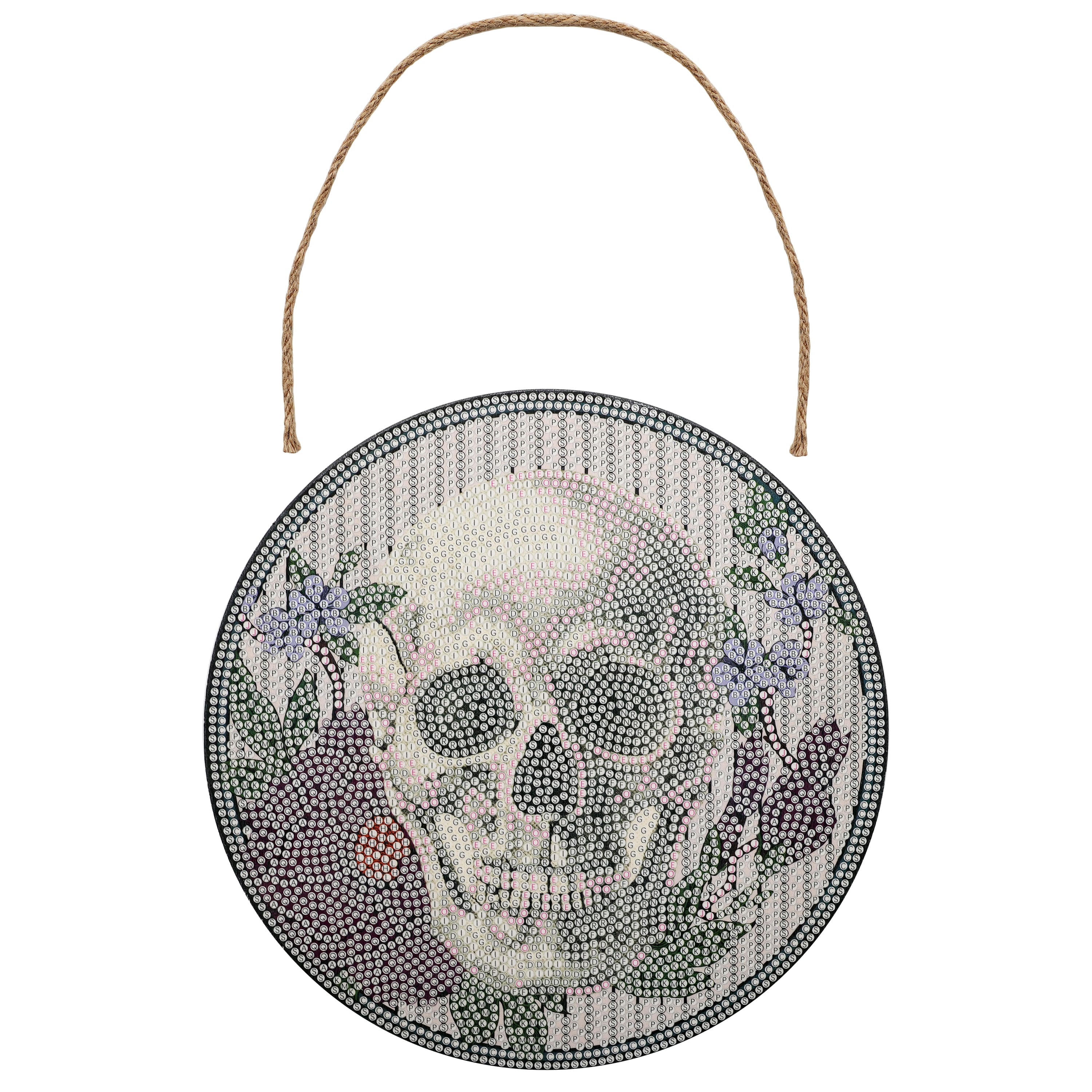 8" Floral Skull Round Wood Plaque Diamond Art Kit by Make Market®