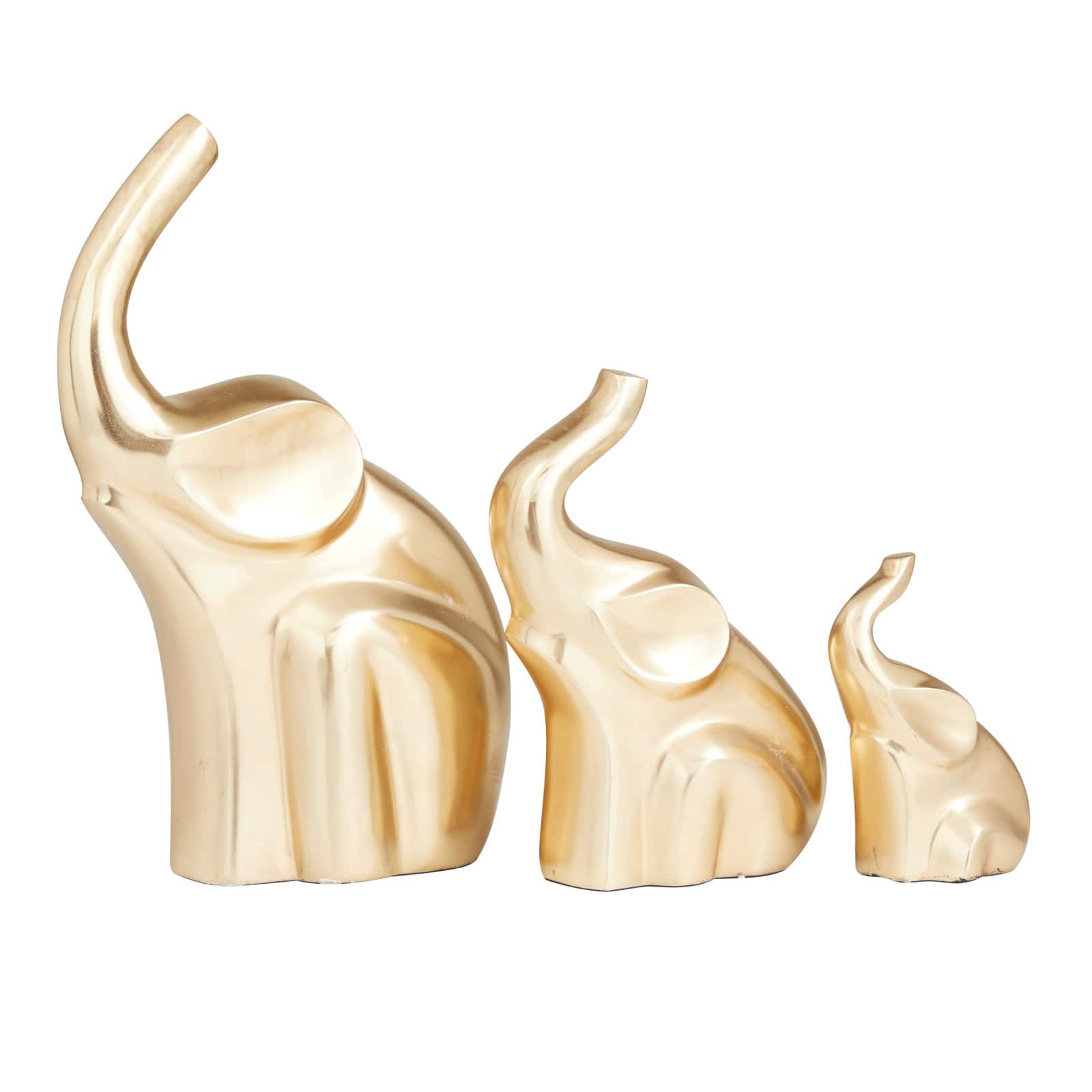 Gold Glam Elephant Sculpture Set