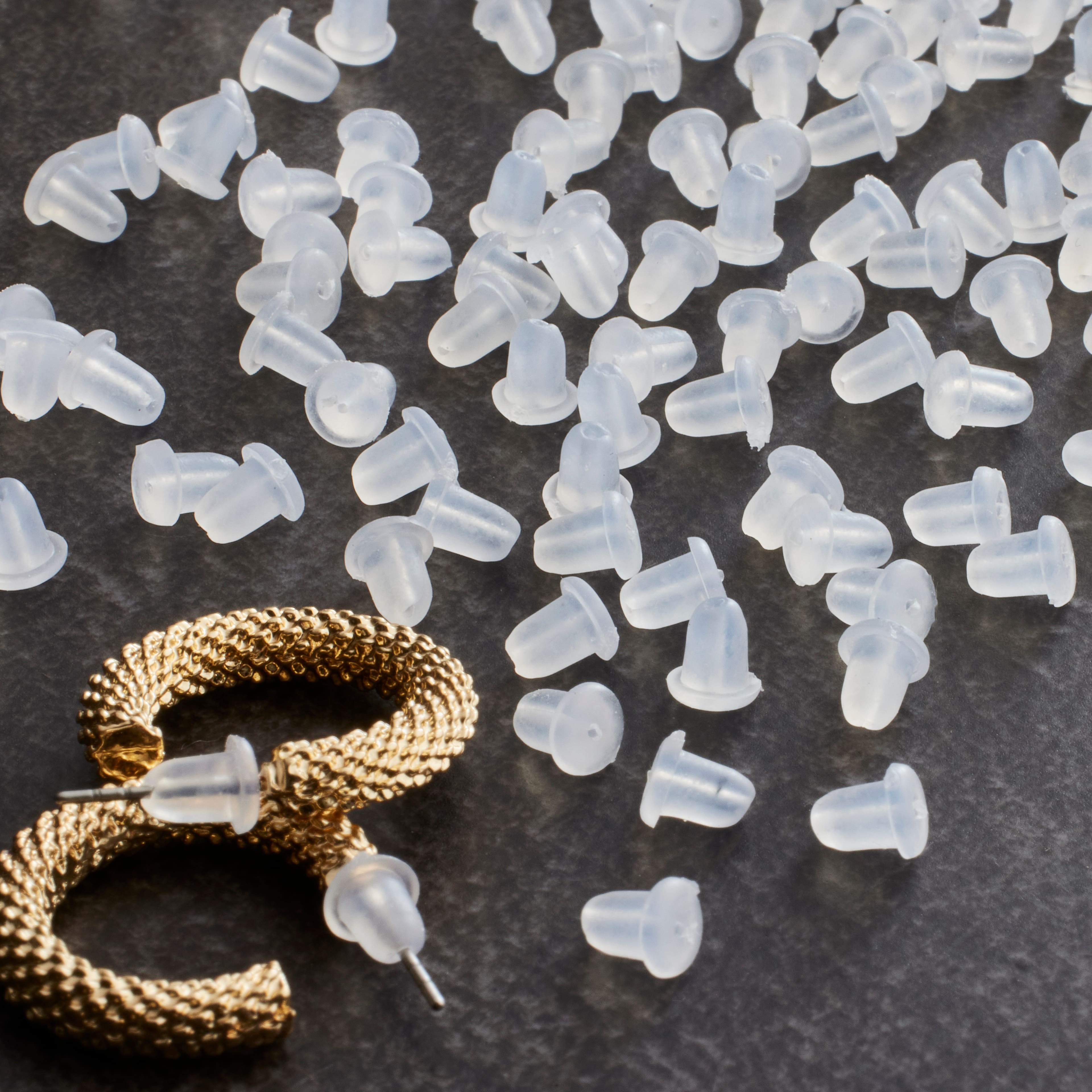 Bead Landing™ Plain Plastic Clear Earring Back