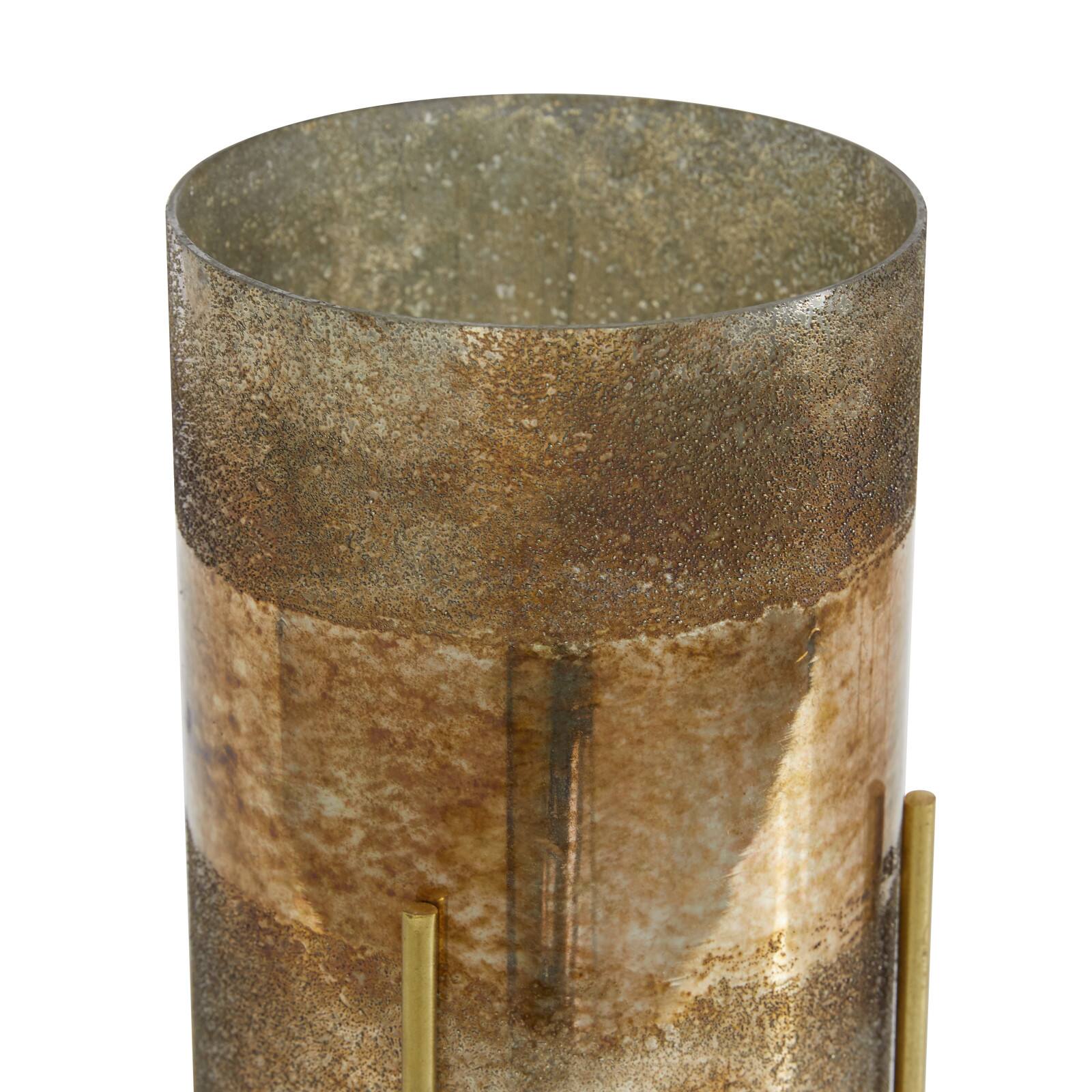 Brown Glass Contemporary Candle Holder Set