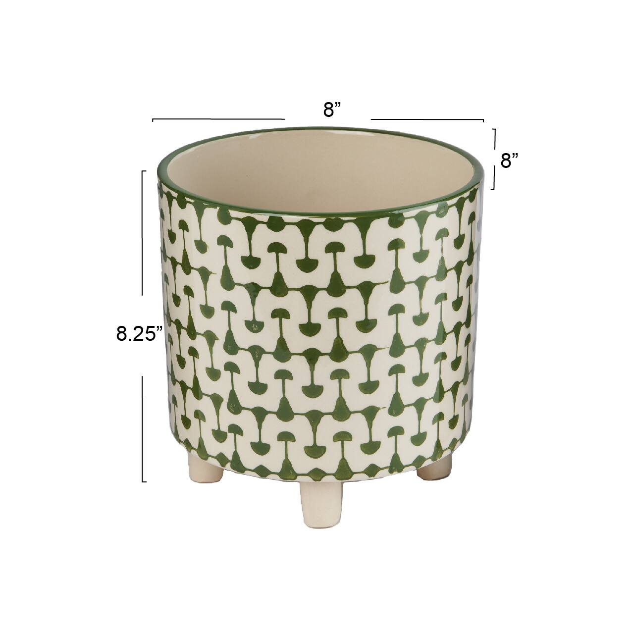 Hello Honey® 8" Footed Stoneware Planter with Abstract Print