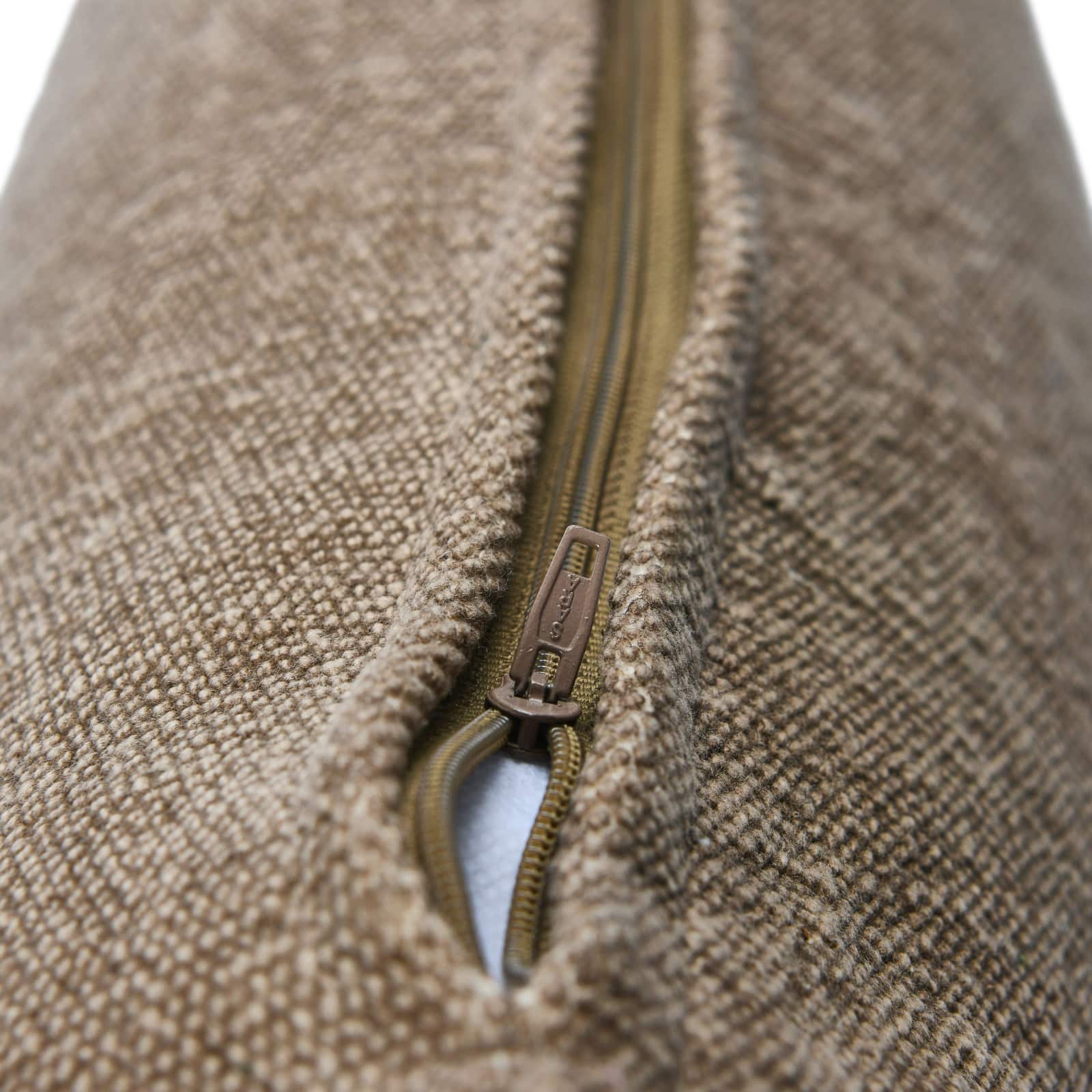 Hello Honey® 20'' Brown Woven Canvas Lumbar Pillow Cover