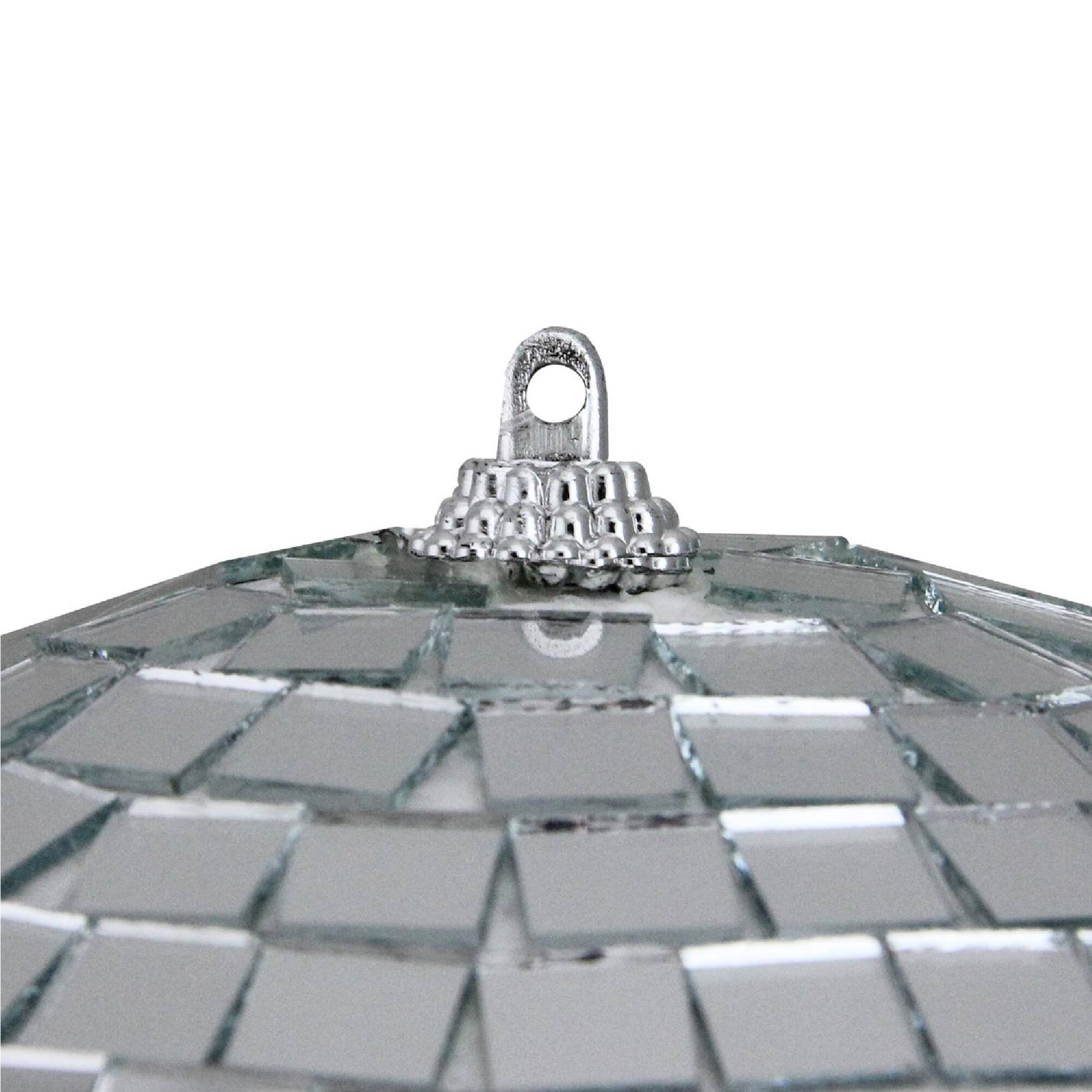 8" Silver Splendor Mirrored Glass Disco Ball Ornament