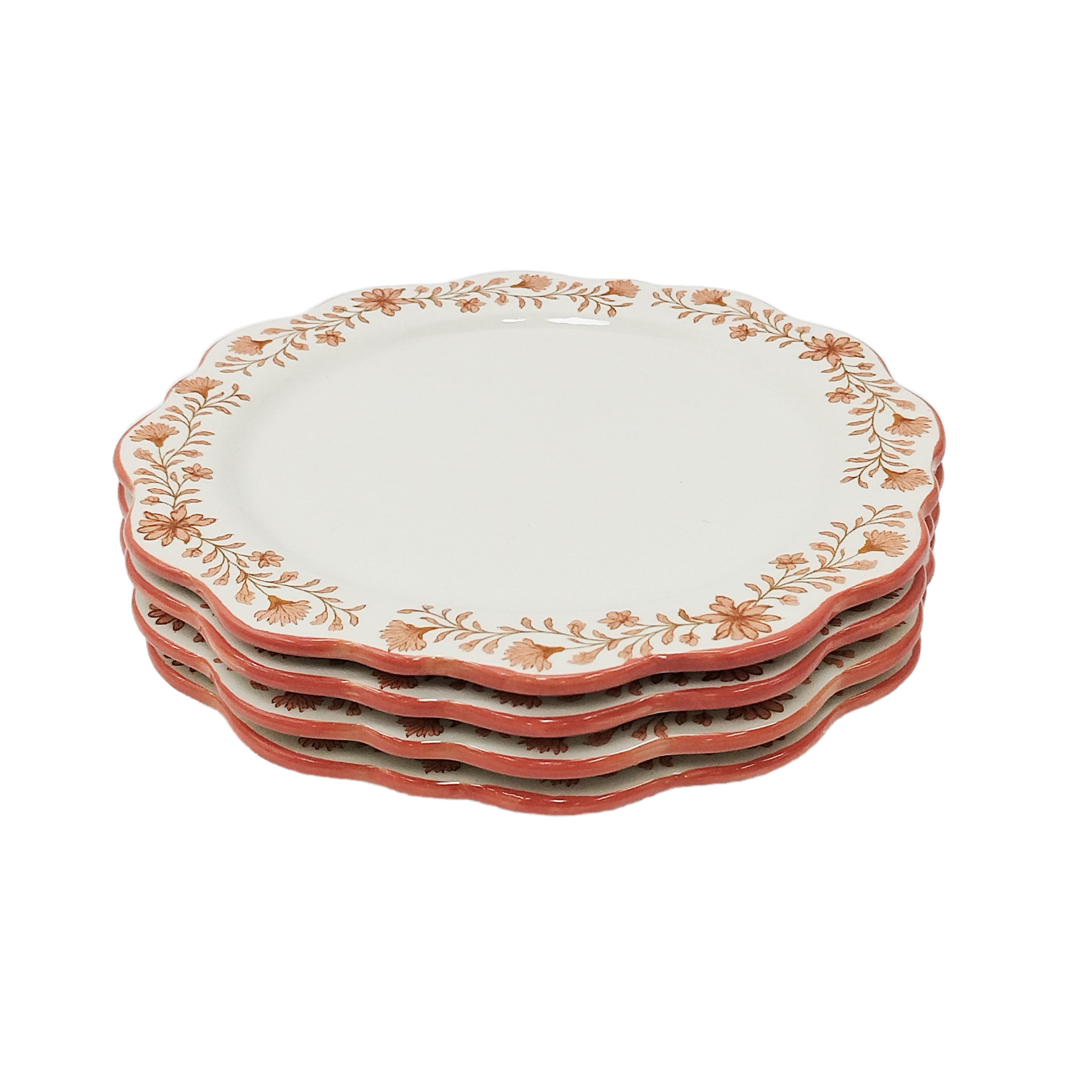 10.5" Flower Ceramic Plates, 4ct. by Celebrate It™